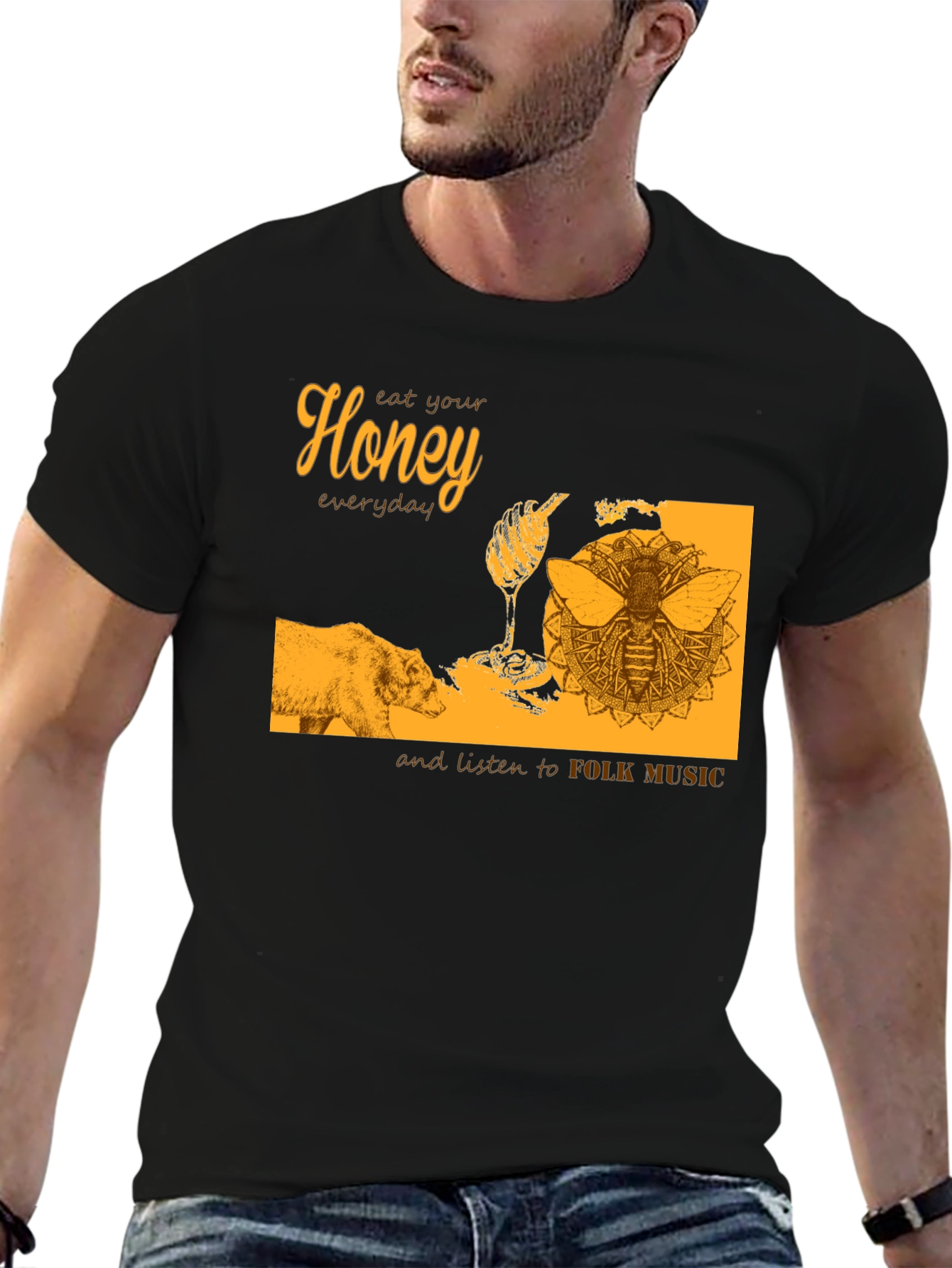Honey Bear Folk Music T-Shirt