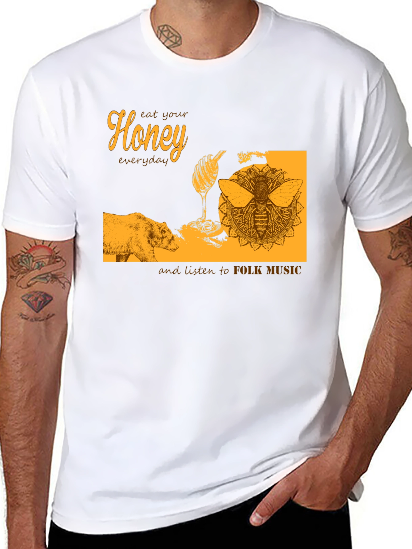 Honey Bear Folk Music T-Shirt