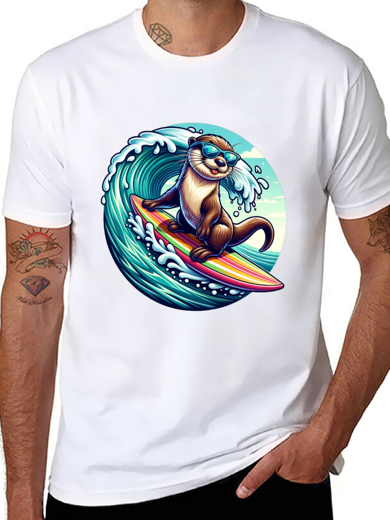 Surfing Otter Graphic Tee