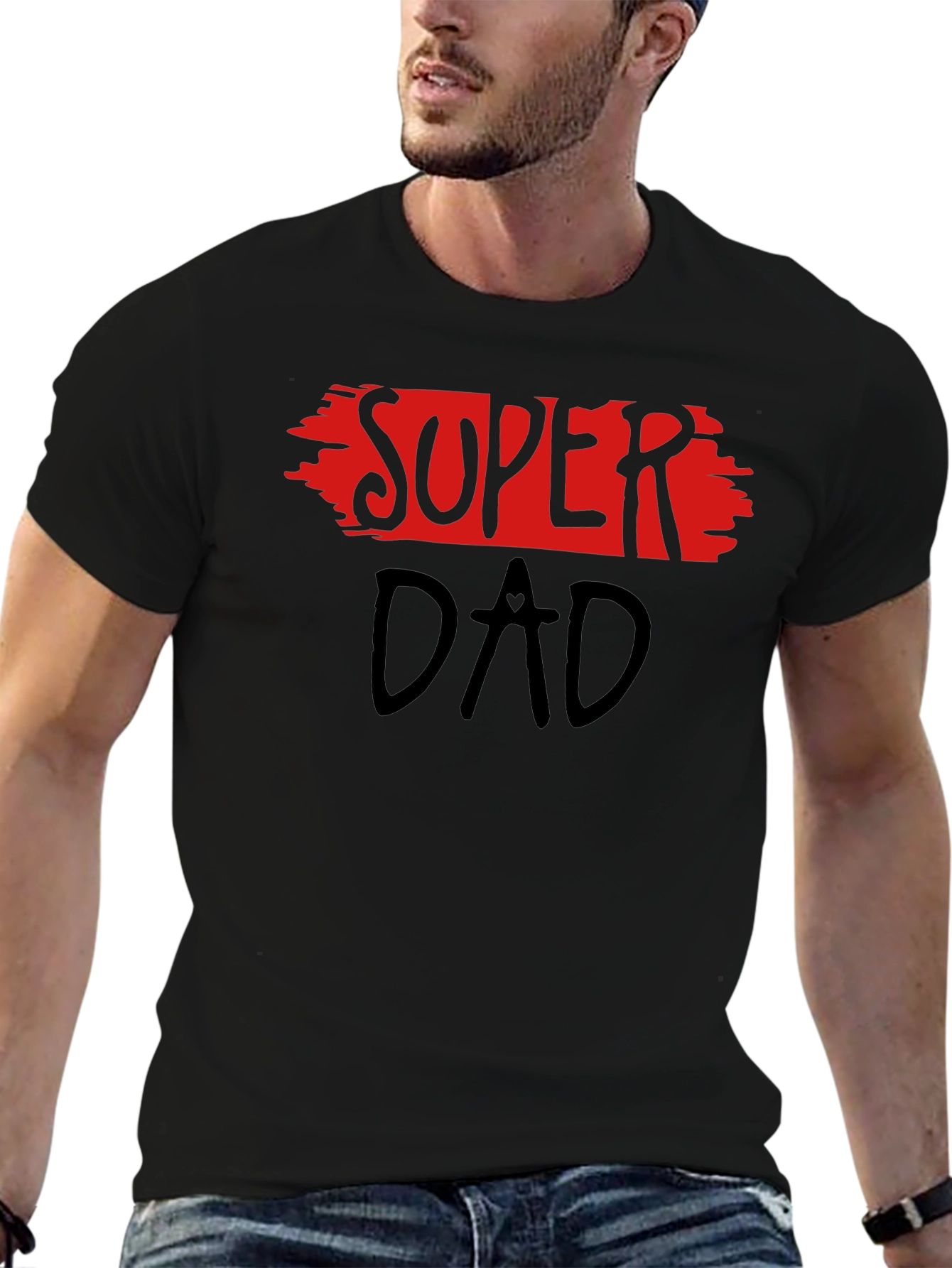 Super Dad Black Graphic Tee - Fathers Day Gift