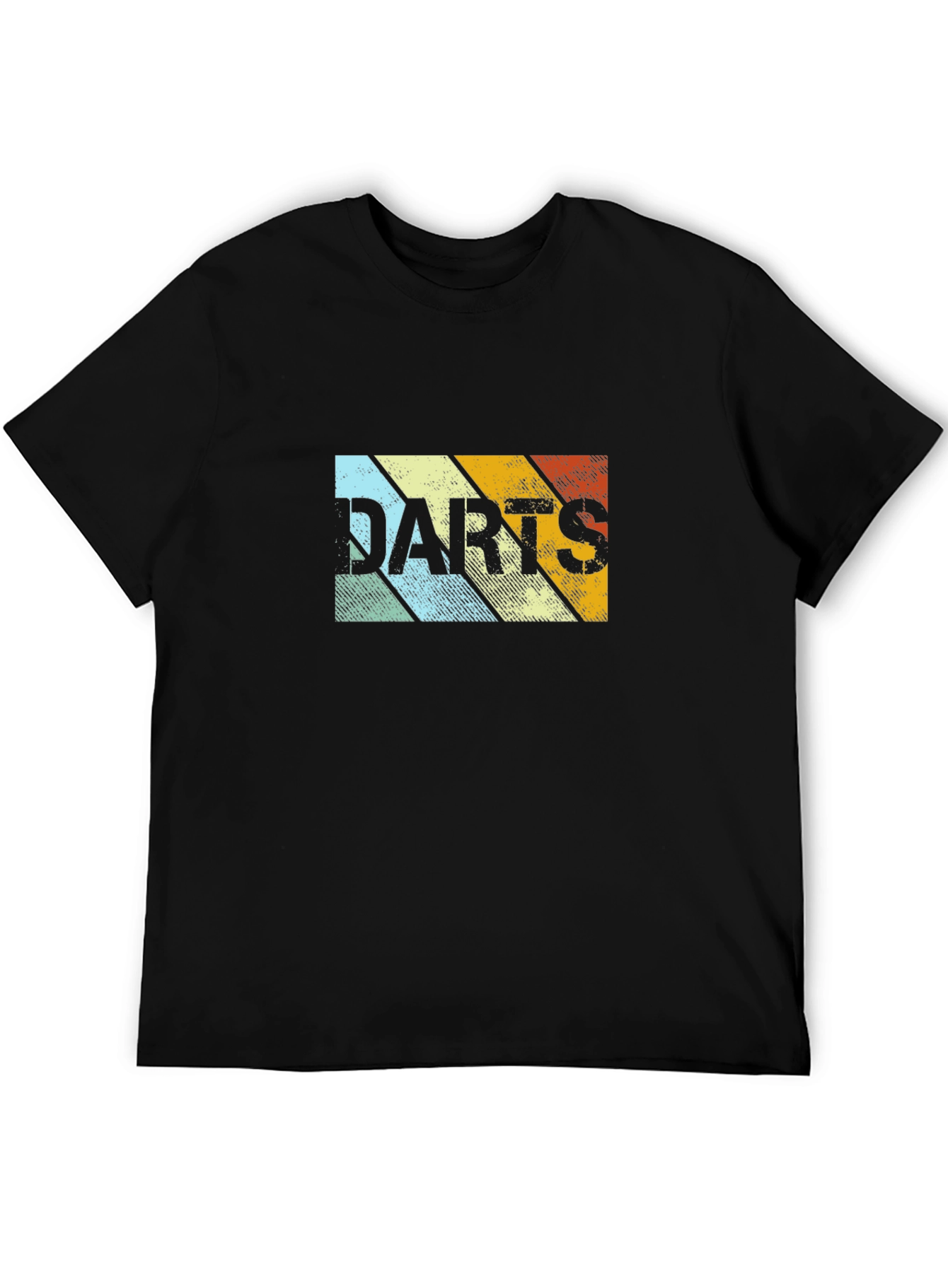 Retro Darts Graphic Tee - Black Cotton T-Shirt