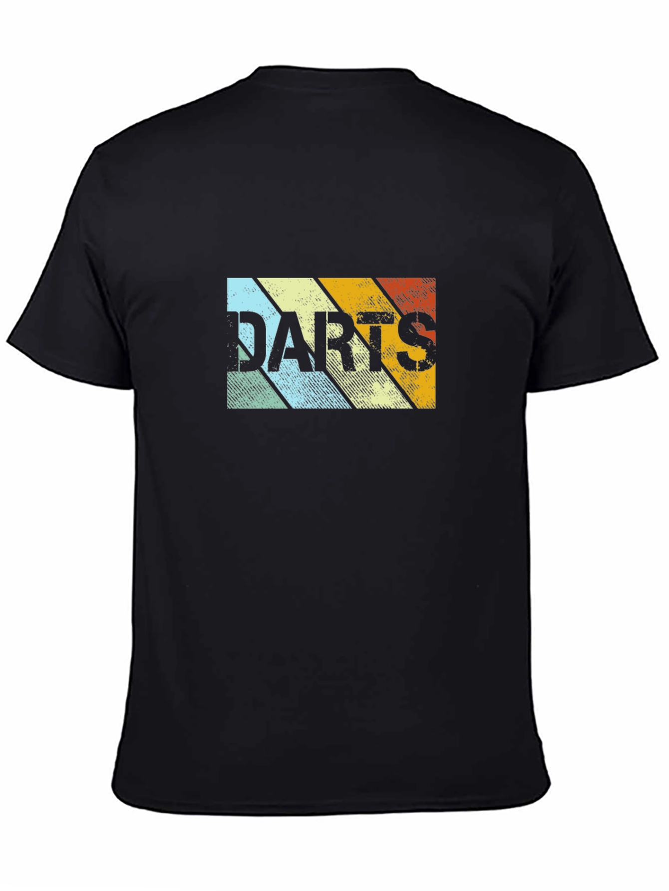 Retro Darts Graphic Tee - Black Cotton T-Shirt