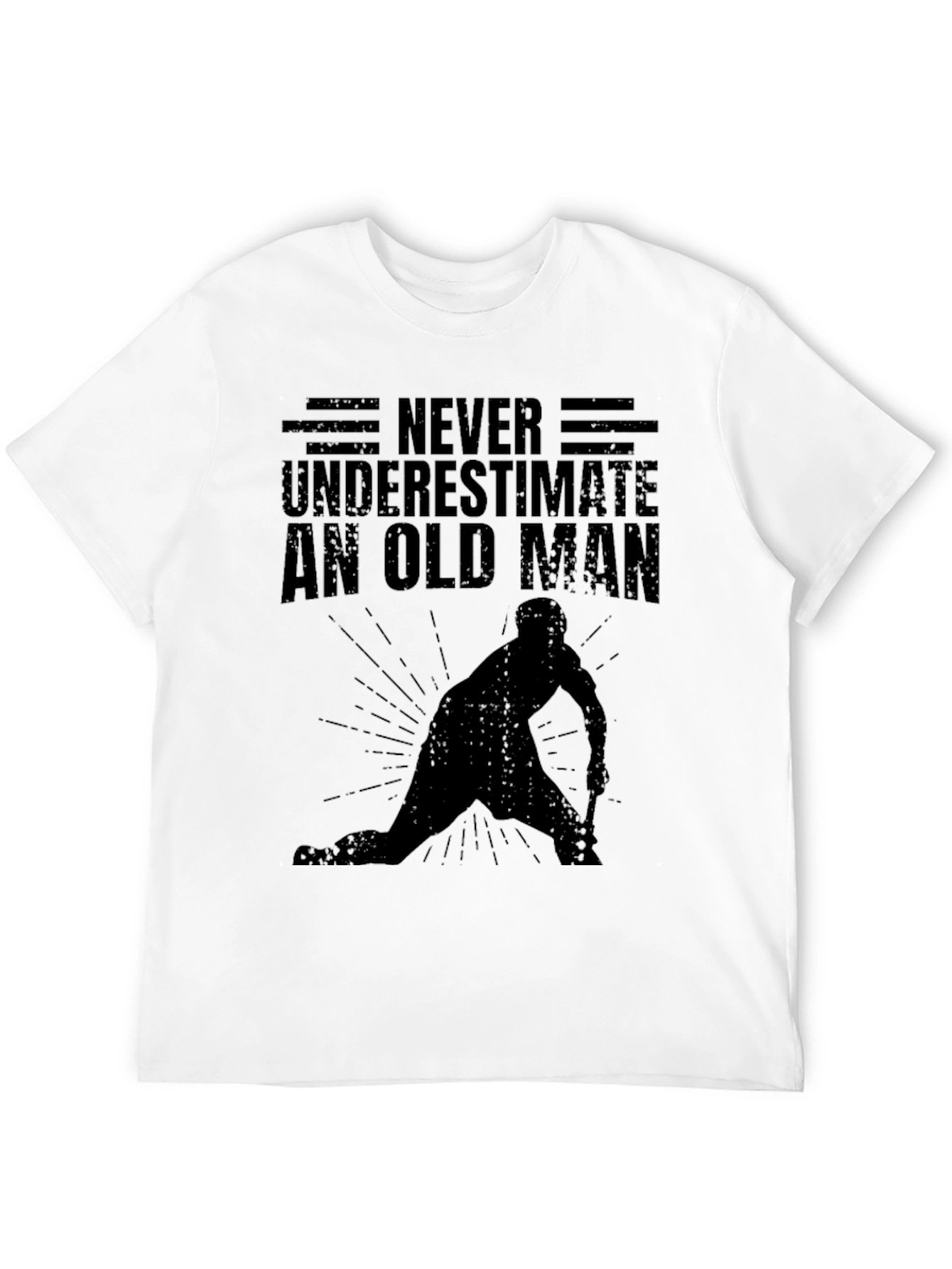 Never Underestimate An Old Man Hockey T-Shirt