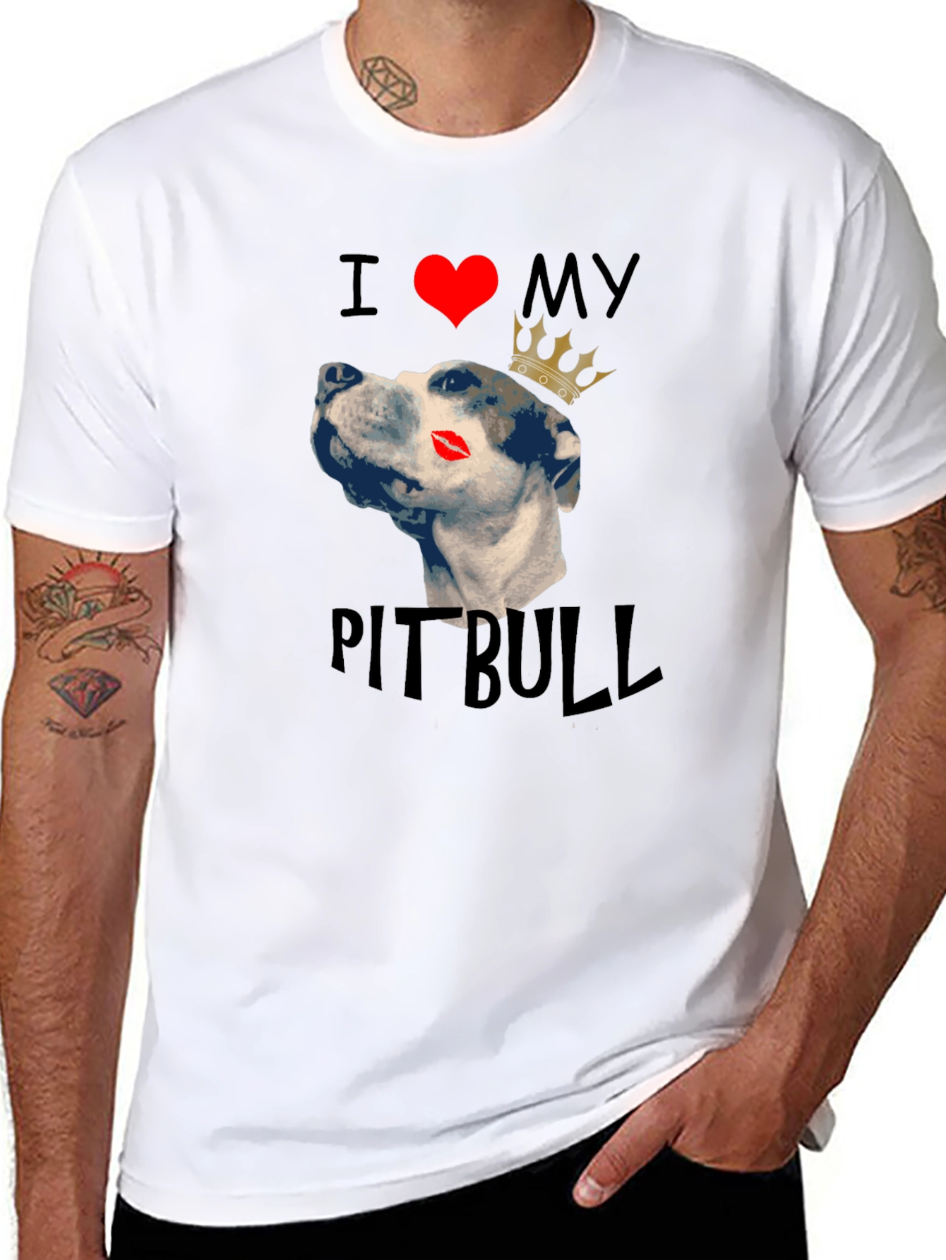 I Love My Pitbull Dog T-Shirt