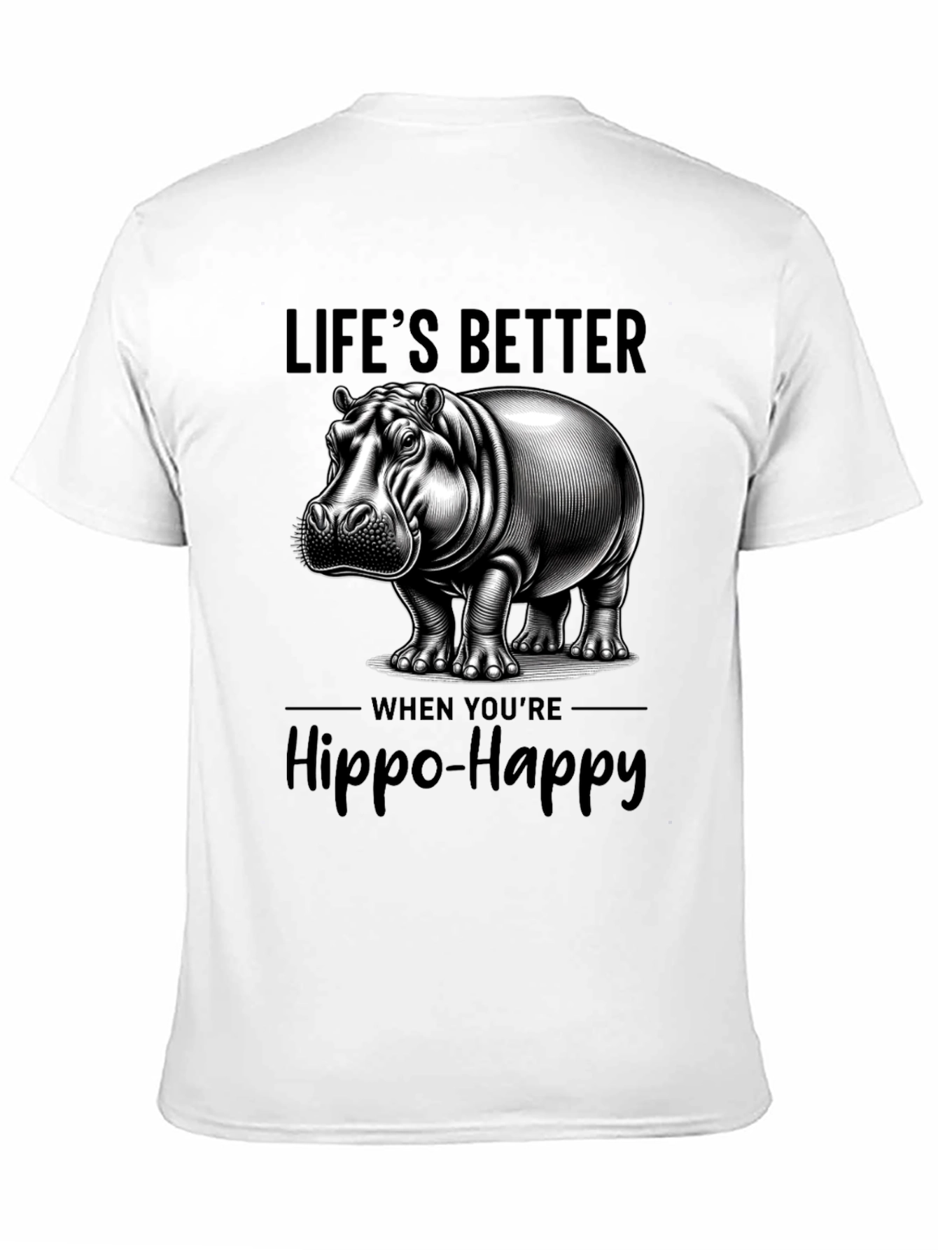 Lifes Better Hippo-Happy T-Shirt