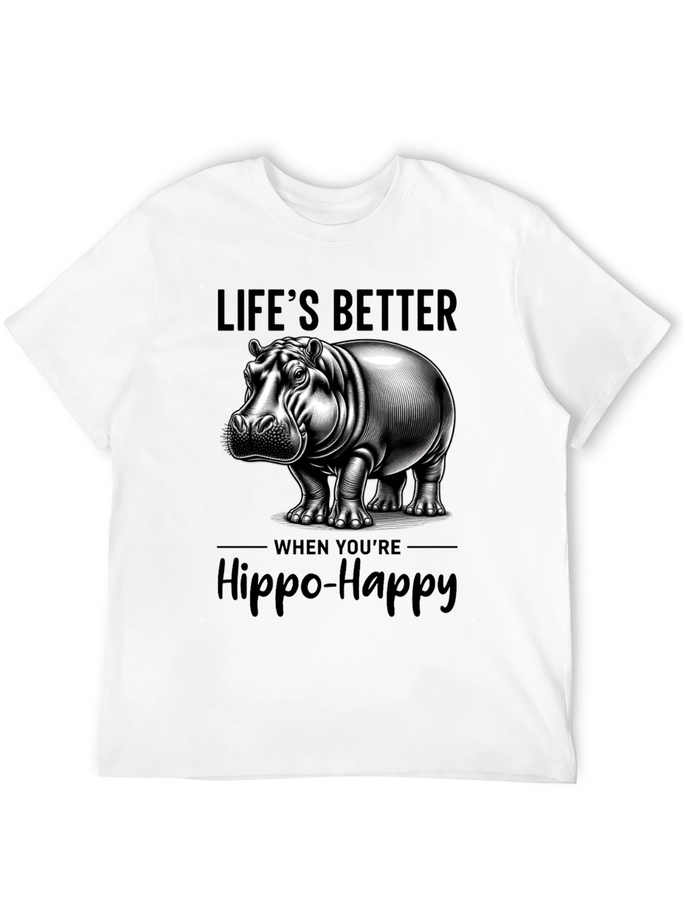 Lifes Better Hippo-Happy T-Shirt