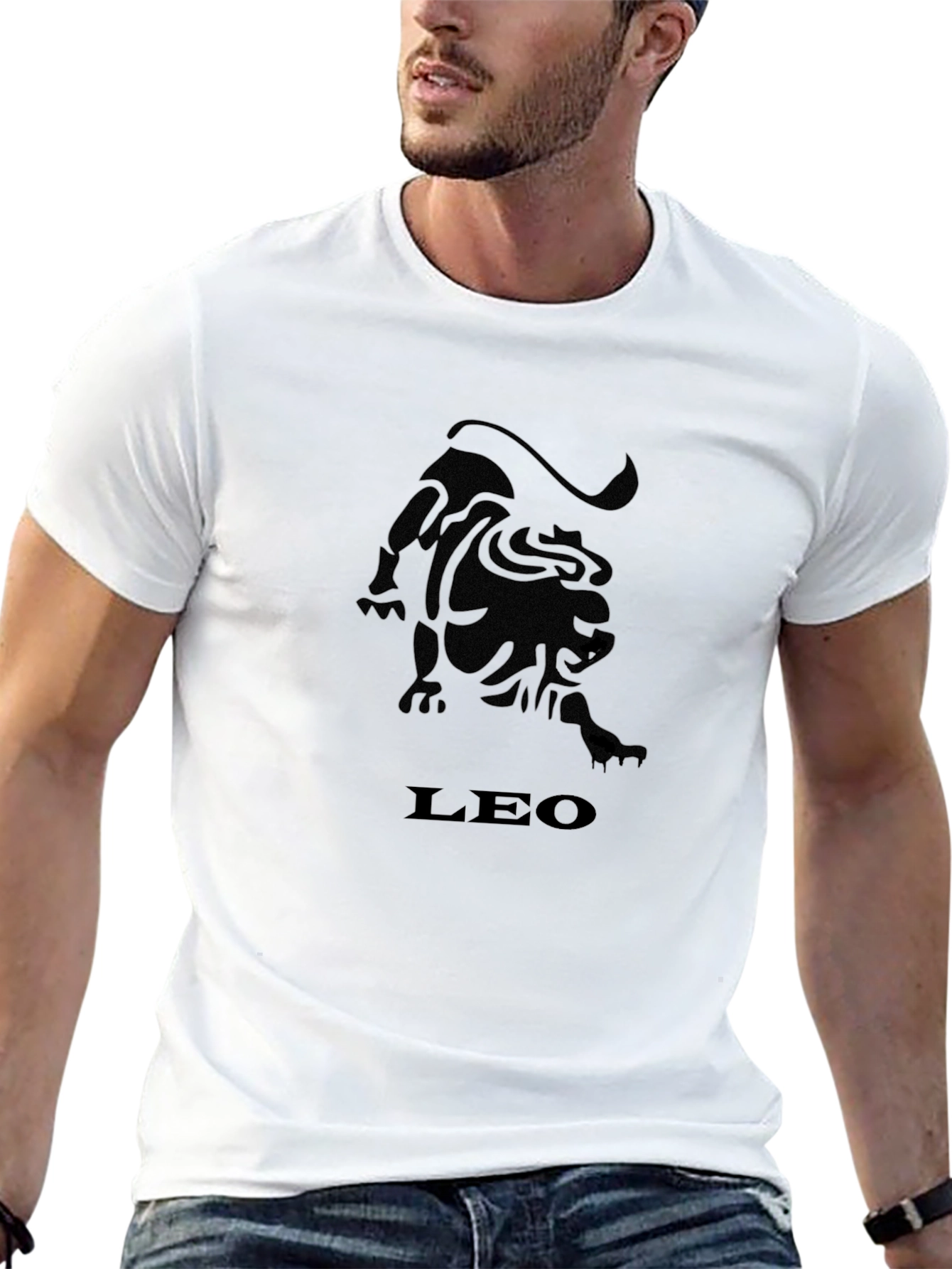 Black Leo Zodiac Graphic T-Shirt