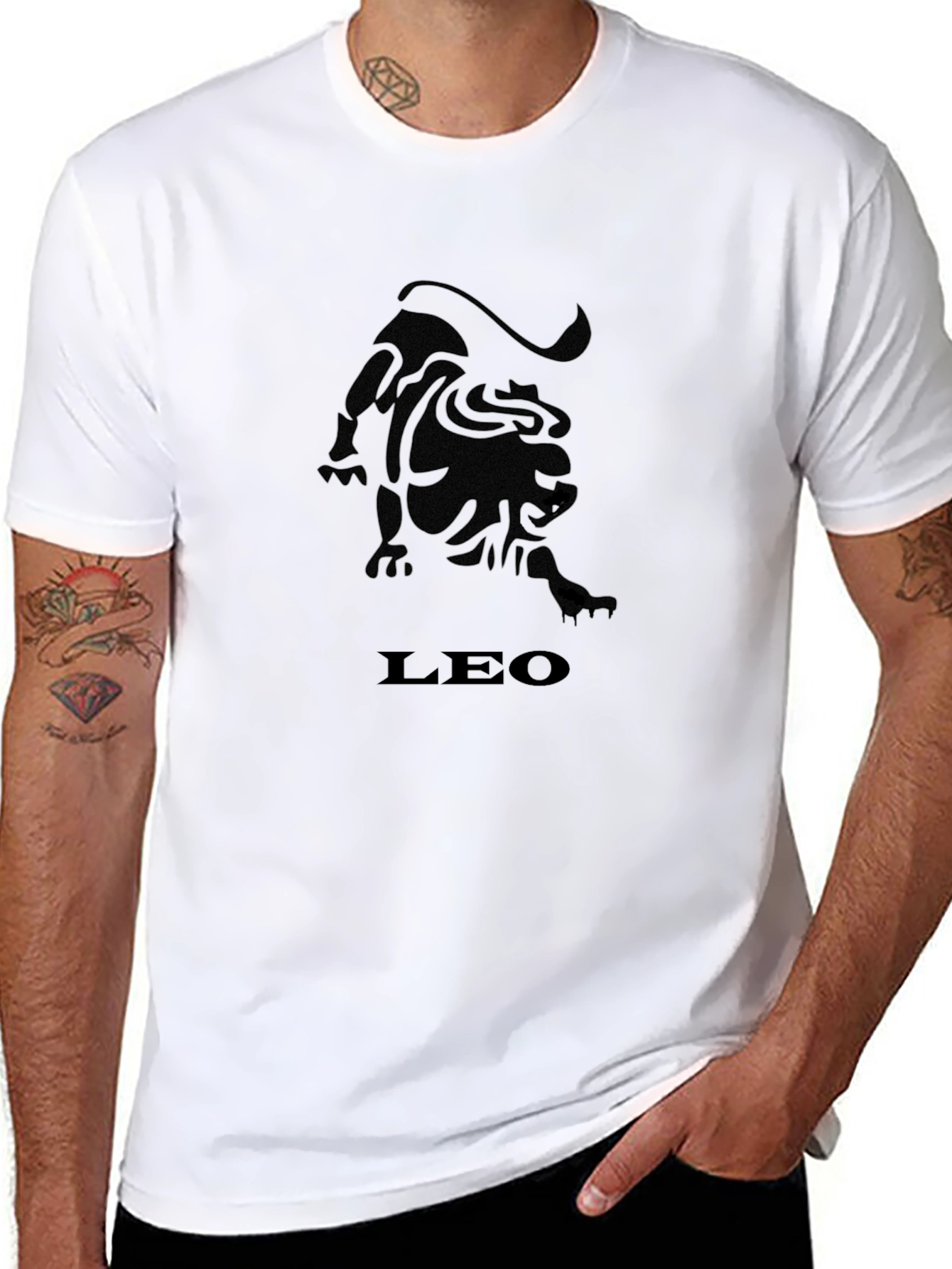 Black Leo Zodiac Graphic T-Shirt