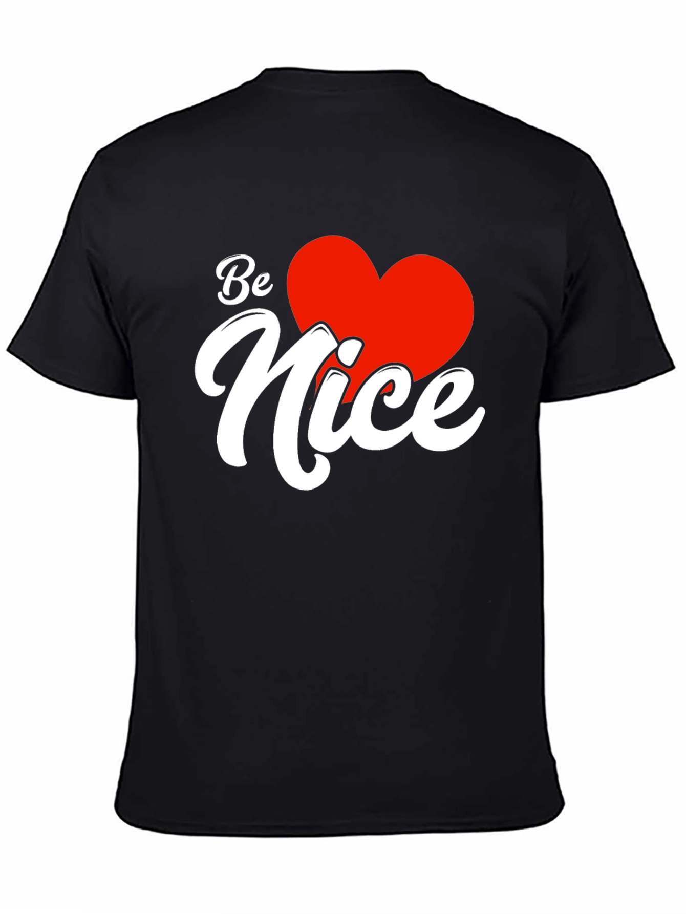 Be Nice Heart Graphic Black T-Shirt