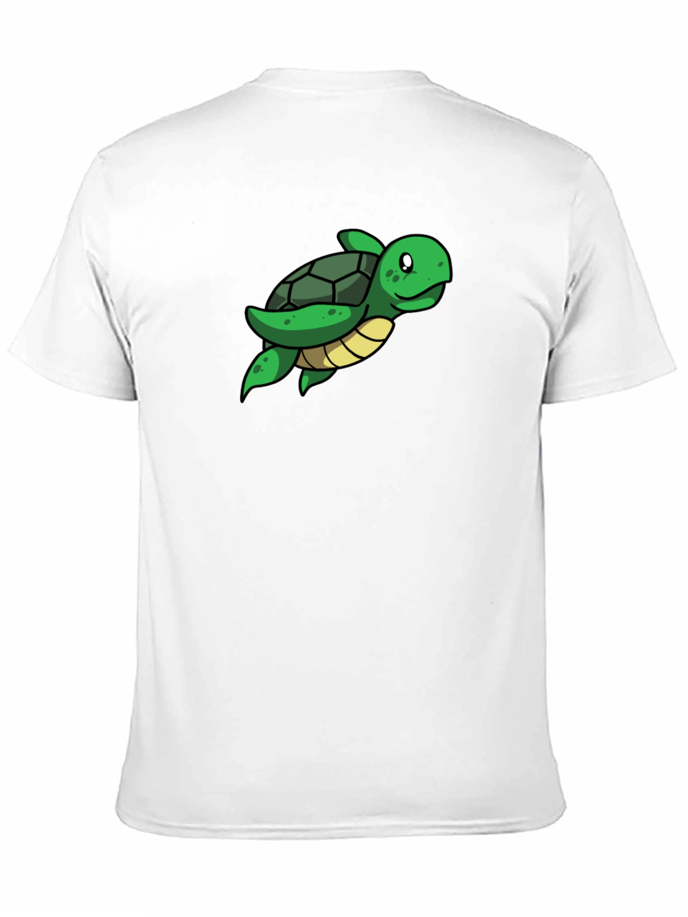 Cute Turtle Graphic Tee - Black Cotton T-Shirt