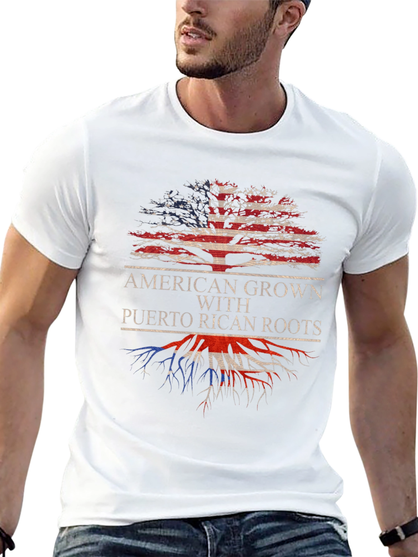 American Grown Puerto Rican Roots T-Shirt