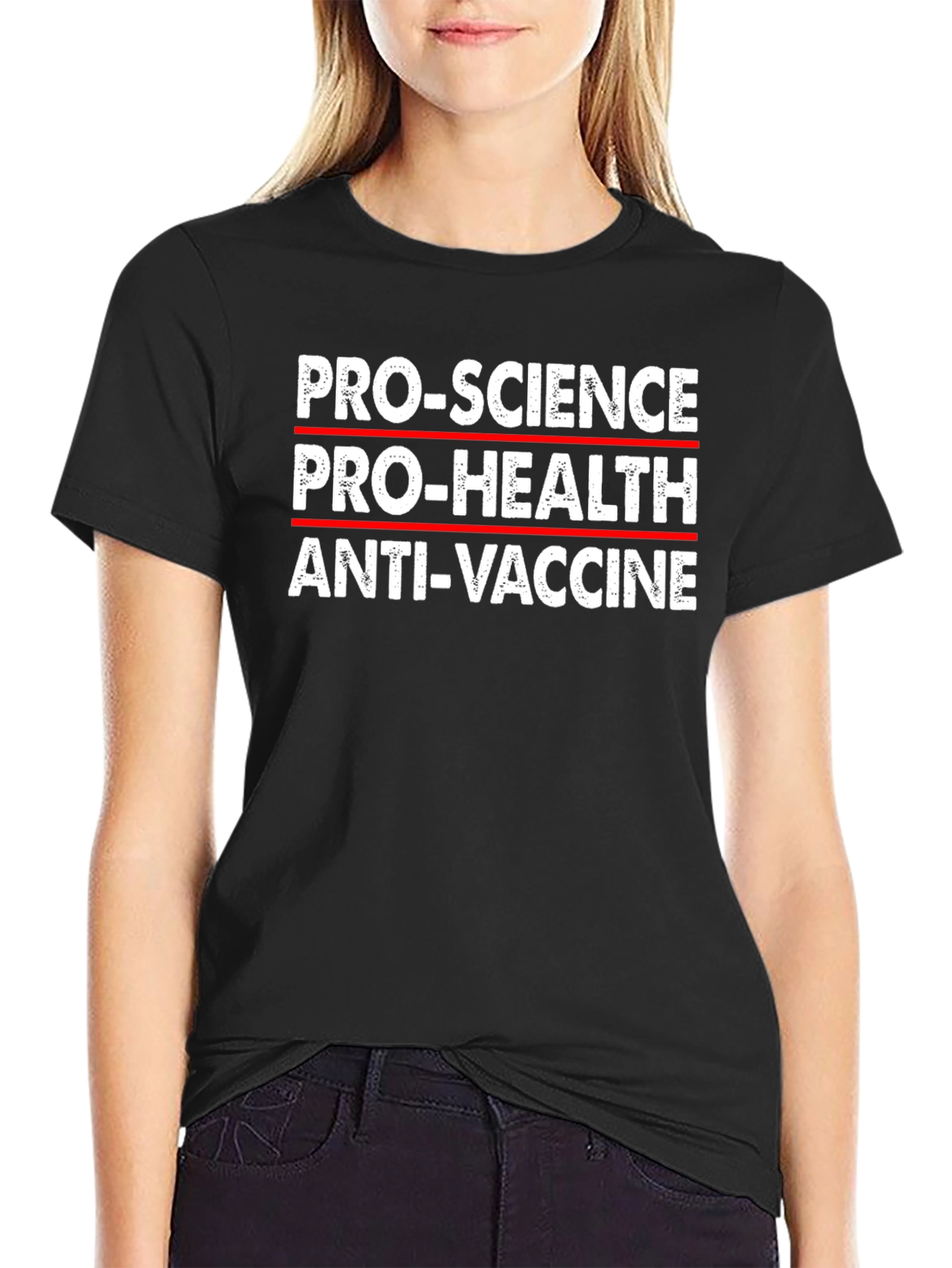 Pro-Science Pro-Health Anti-Vaccine Black T-Shirt