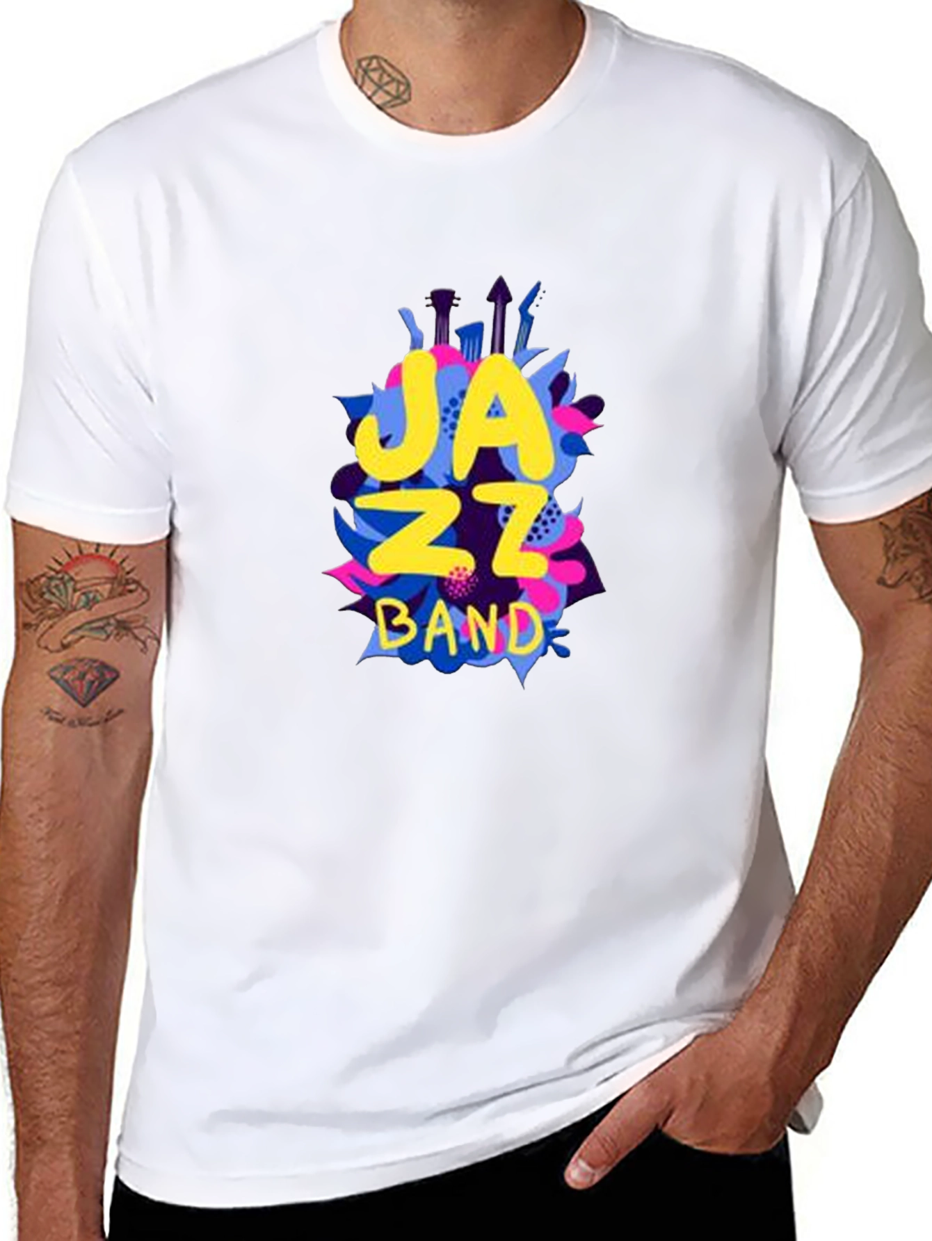 Jazz Band Graphic T-Shirt - Unisex Cotton Tee