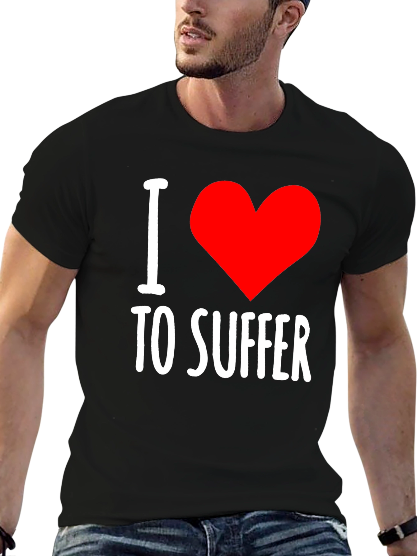 I Heart To Suffer Black Graphic Tee