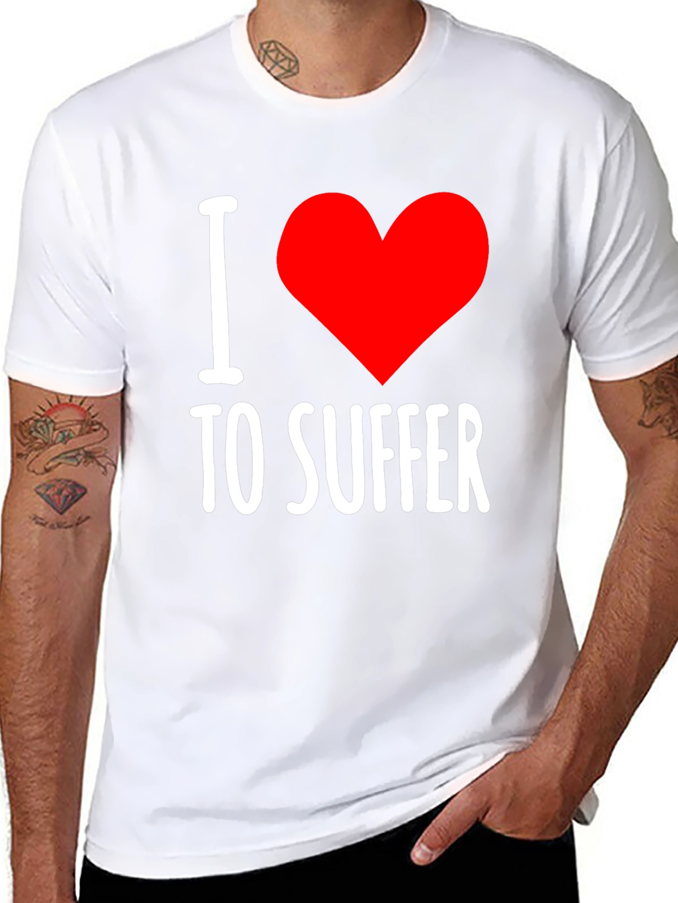 I Heart To Suffer Black Graphic Tee