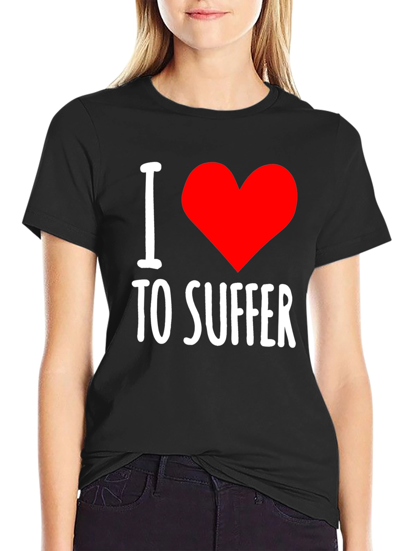 I Heart To Suffer Black Graphic Tee