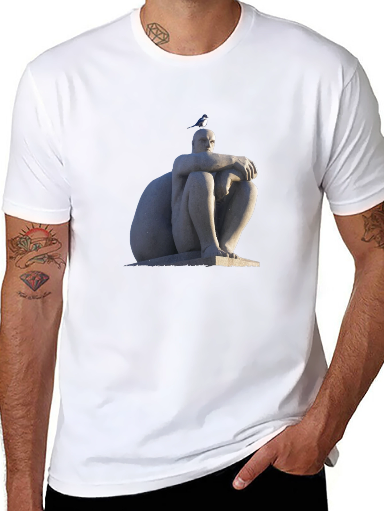 Statue Print Black T-Shirt