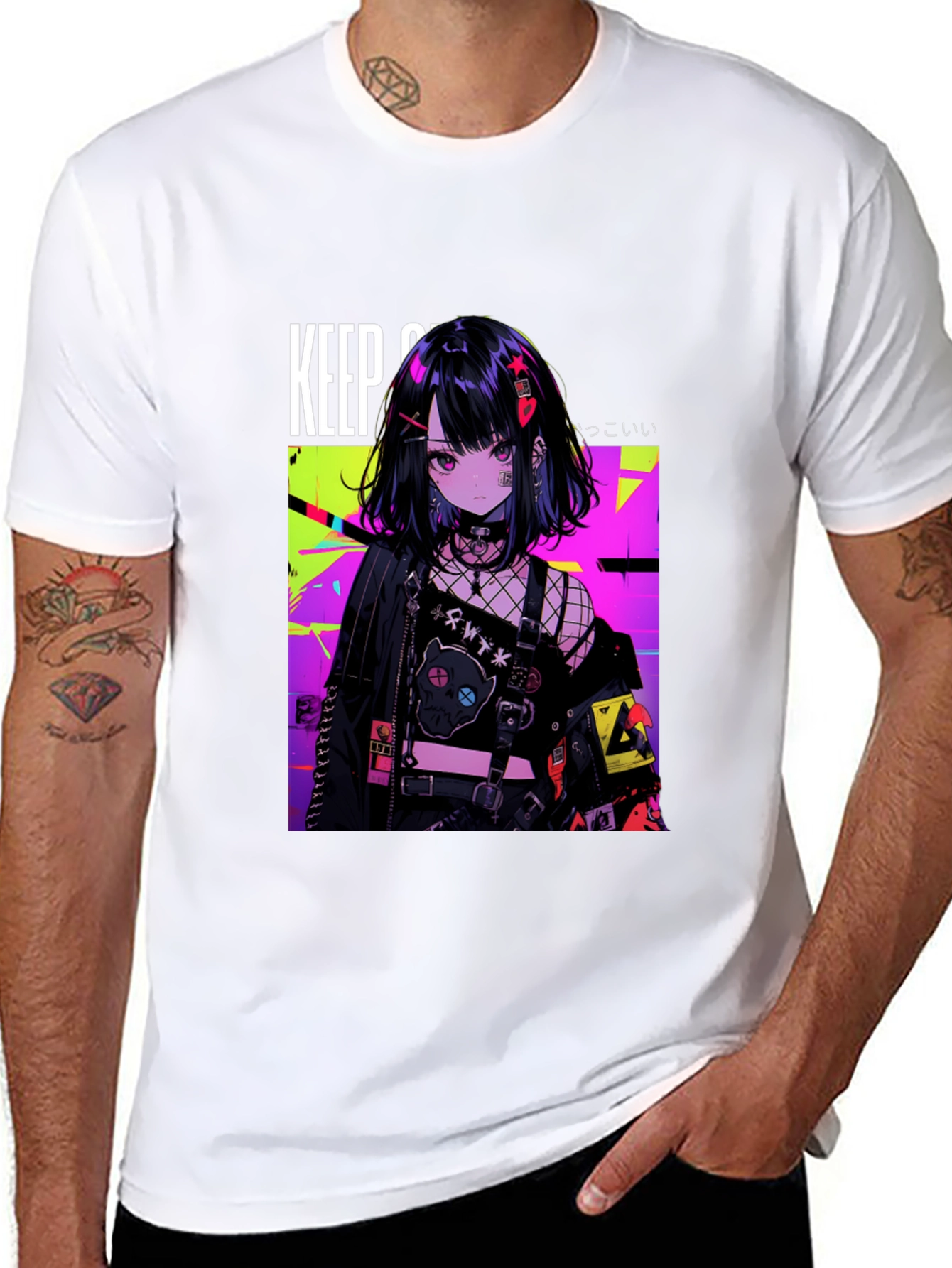 Anime Girl Graphic Black T-Shirt