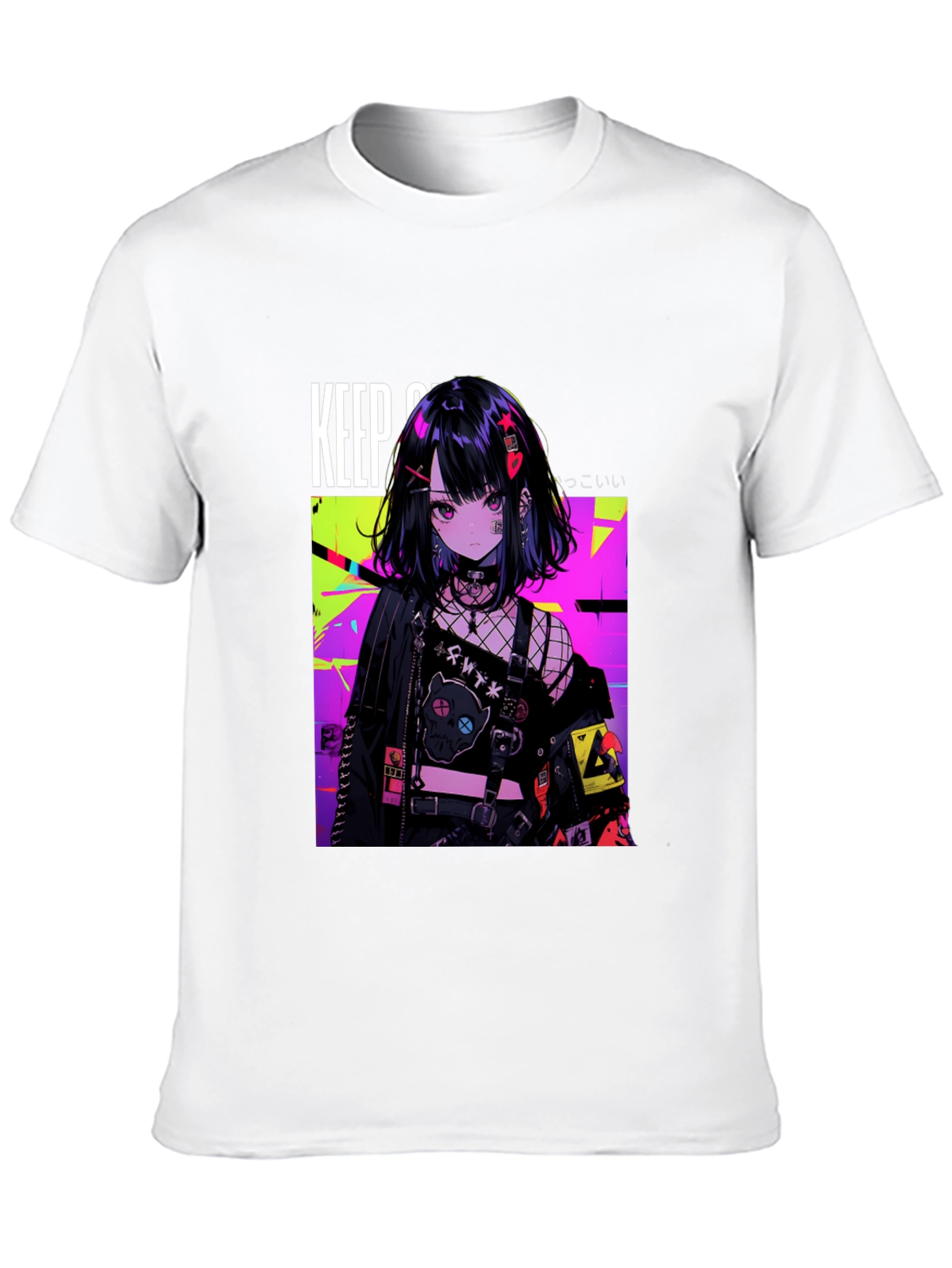 Anime Girl Graphic Black T-Shirt