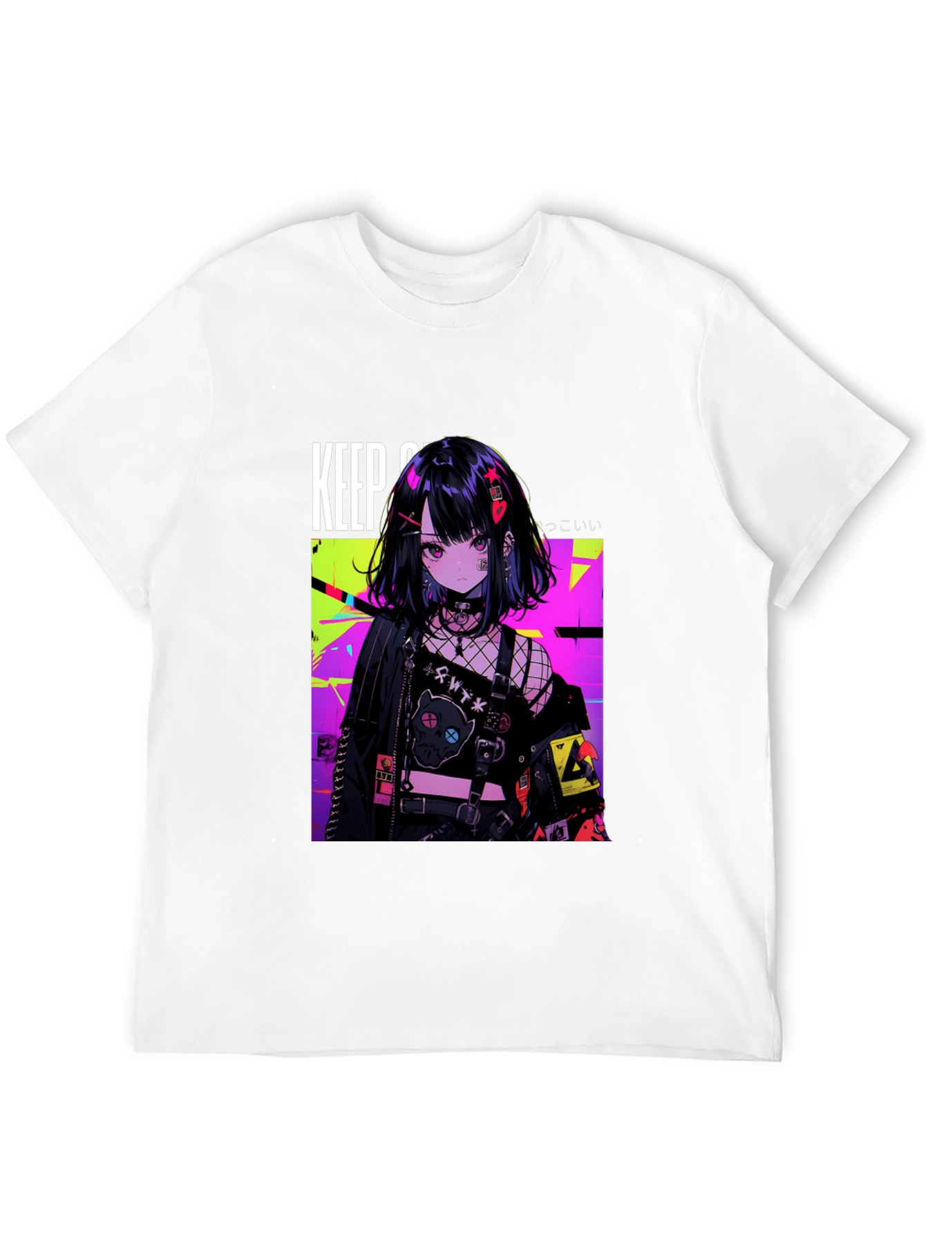 Anime Girl Graphic Black T-Shirt