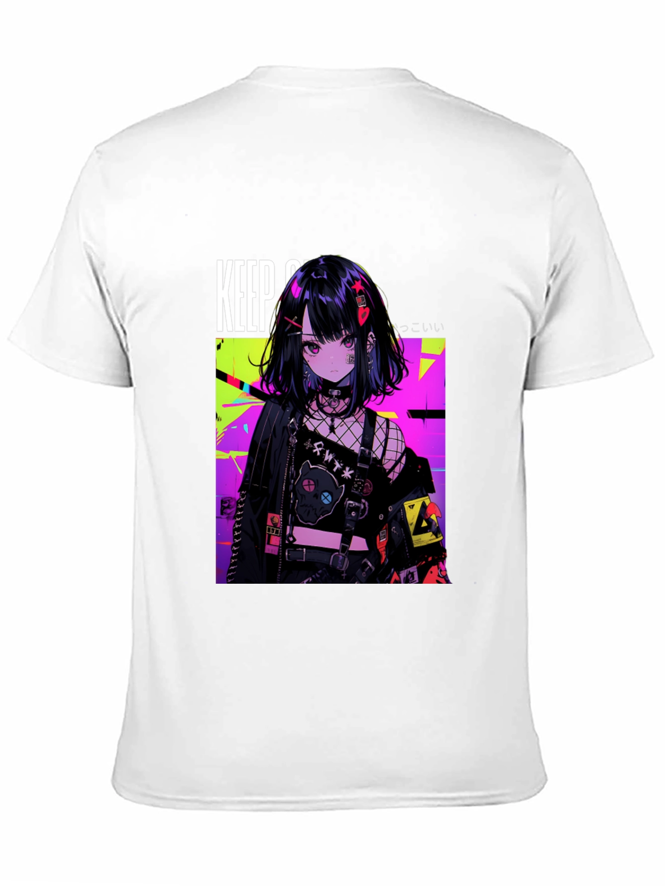 Anime Girl Graphic Black T-Shirt