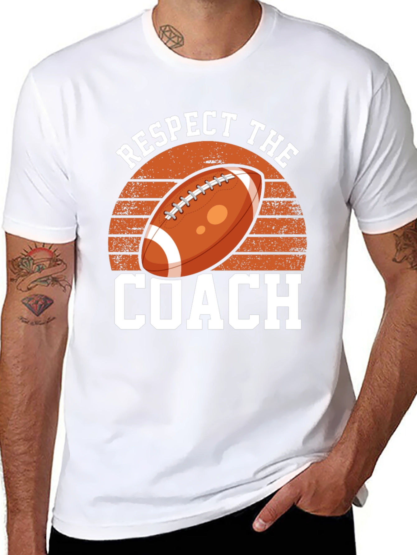 Respect The Coach Football Graphic T-Shirt