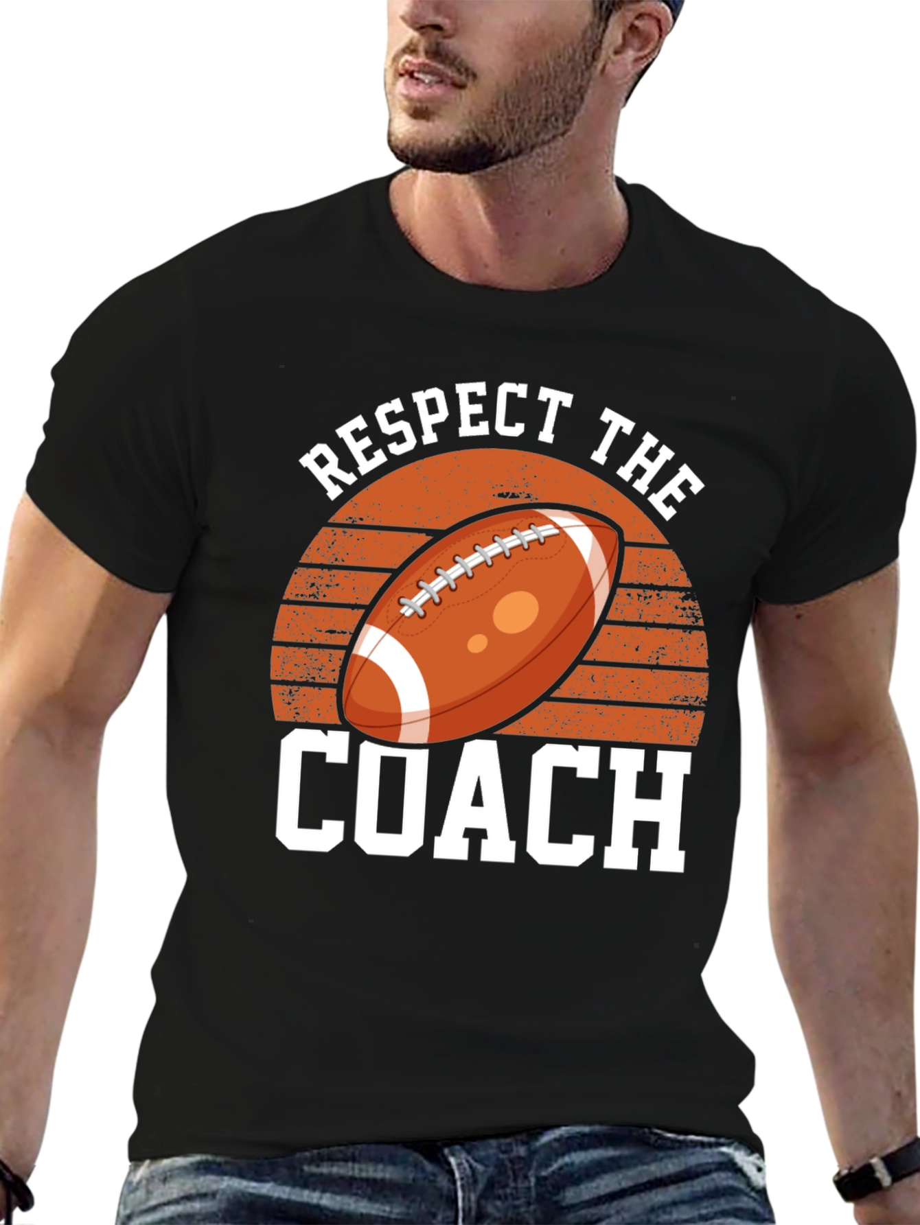 Respect The Coach Football Graphic T-Shirt