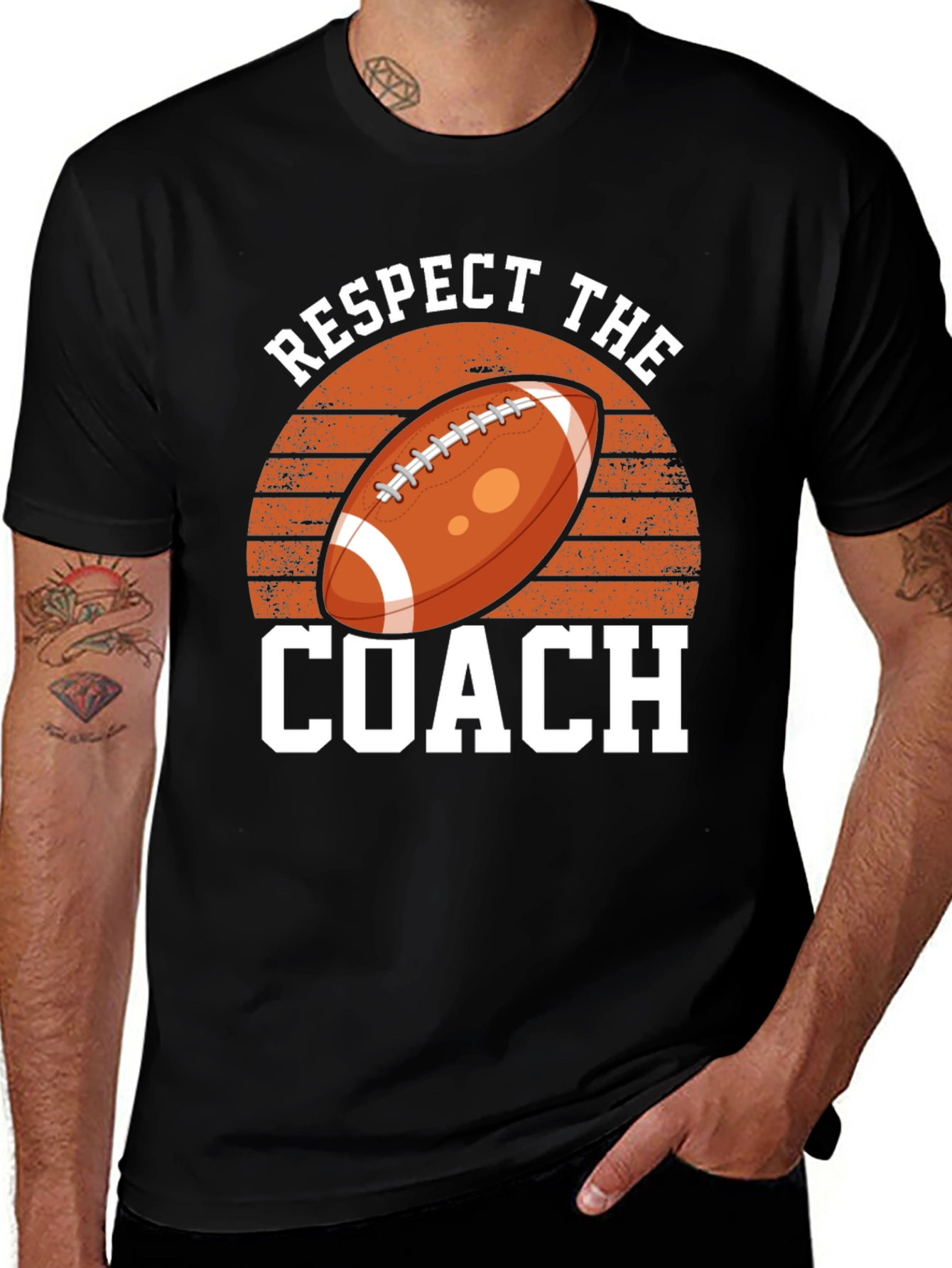 Respect The Coach Football Graphic T-Shirt