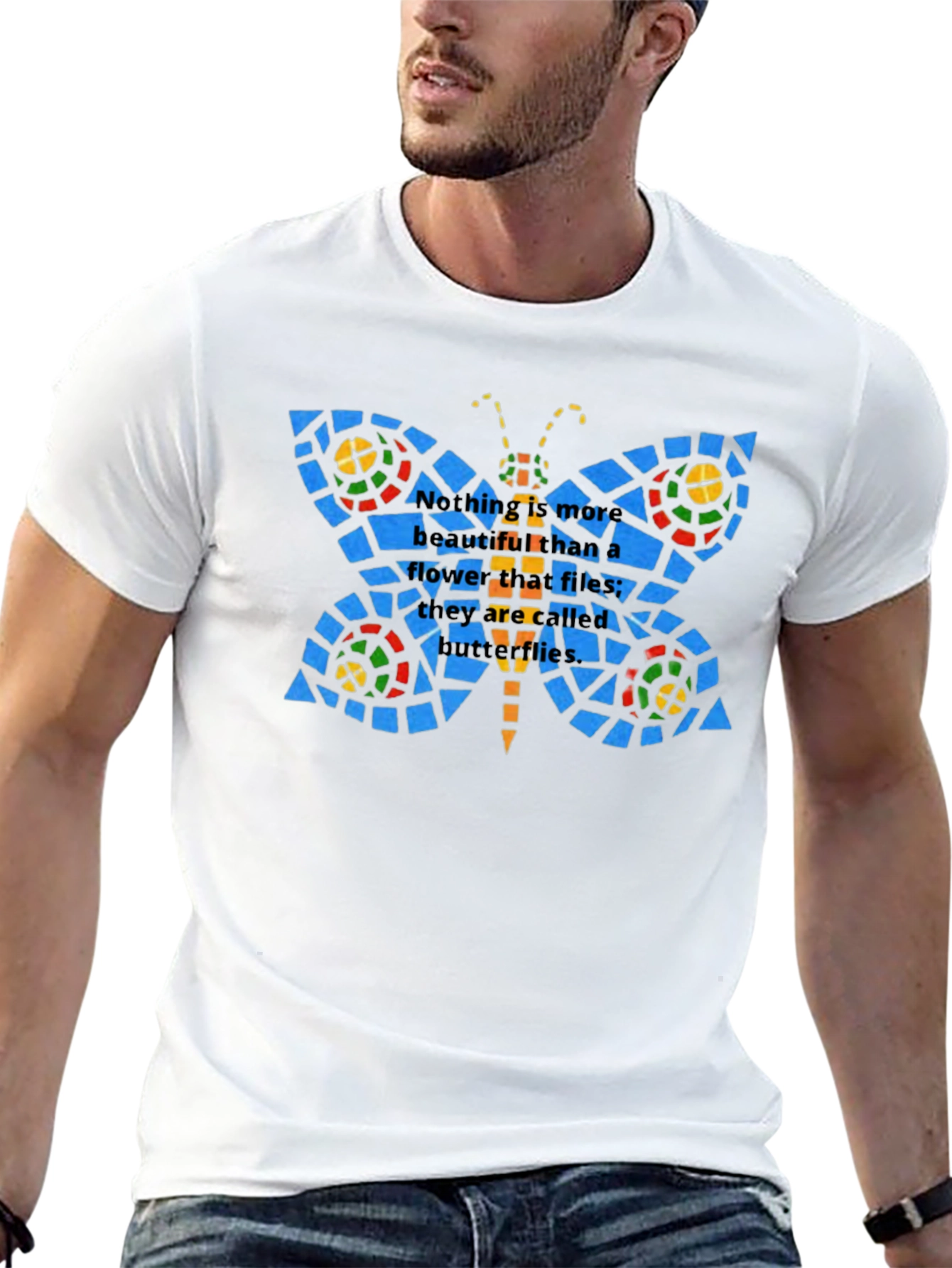 Butterfly Stained Glass Graphic T-Shirt