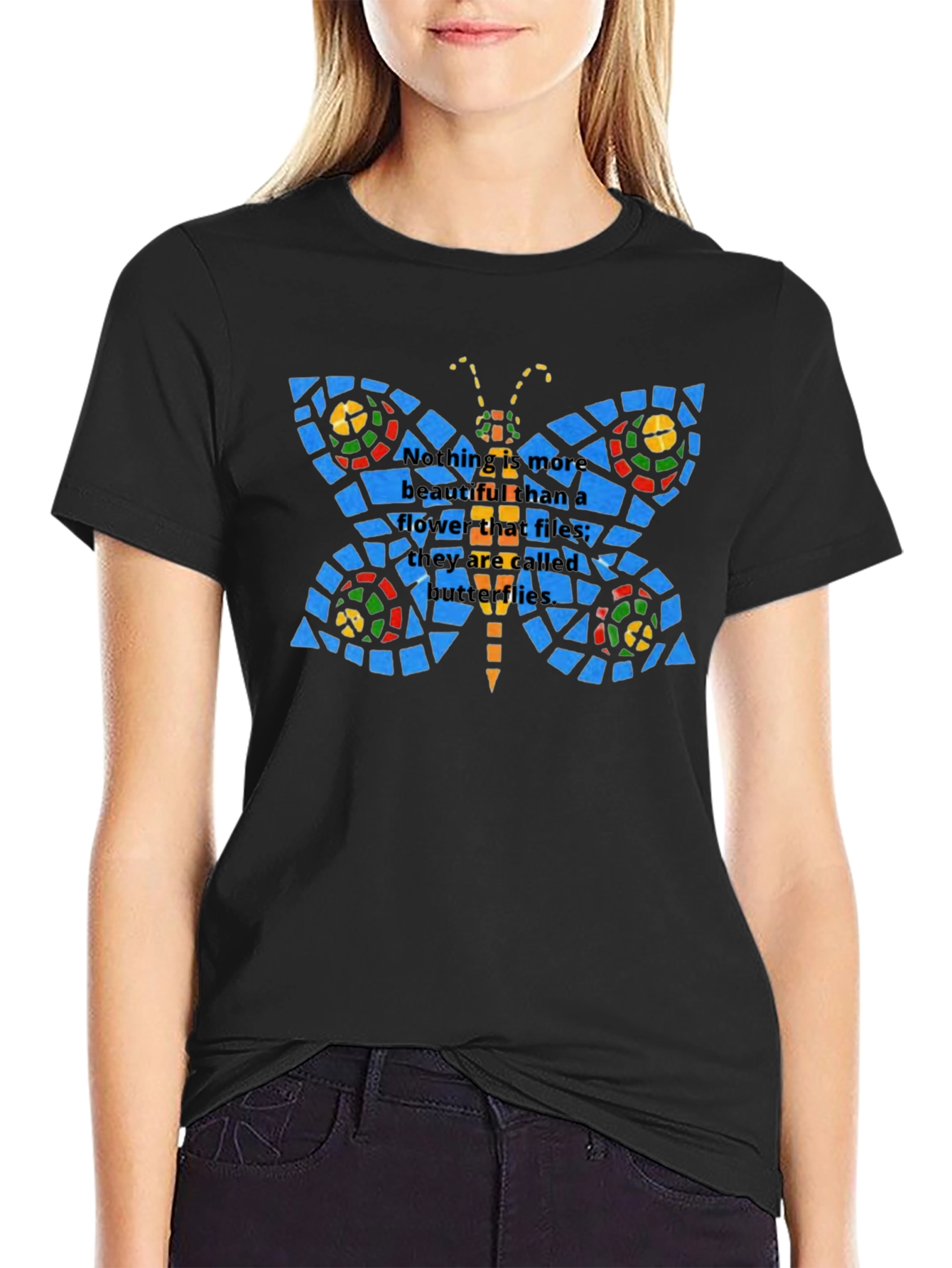 Butterfly Stained Glass Graphic T-Shirt
