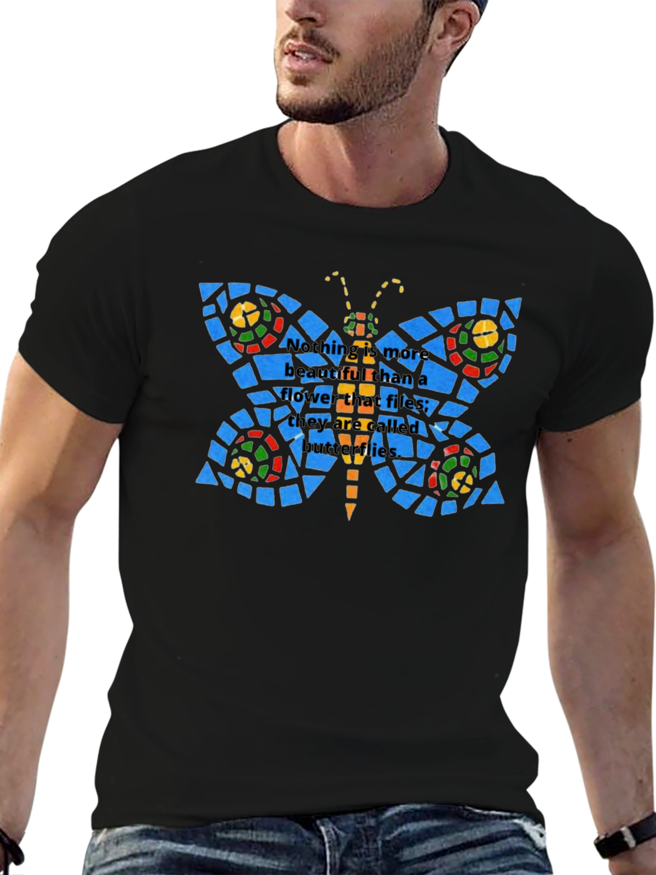 Butterfly Stained Glass Graphic T-Shirt