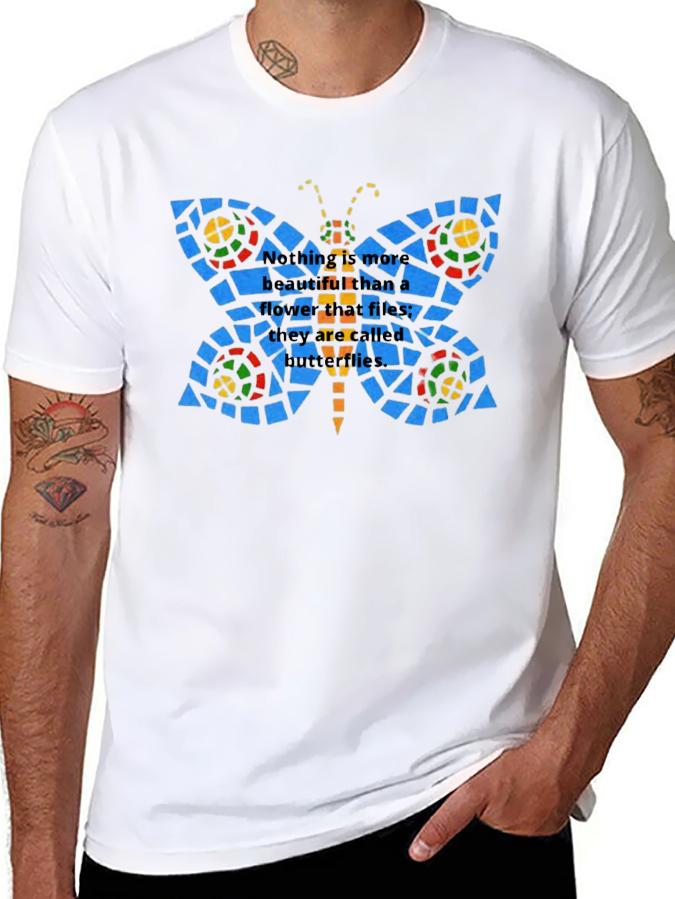 Butterfly Stained Glass Graphic T-Shirt