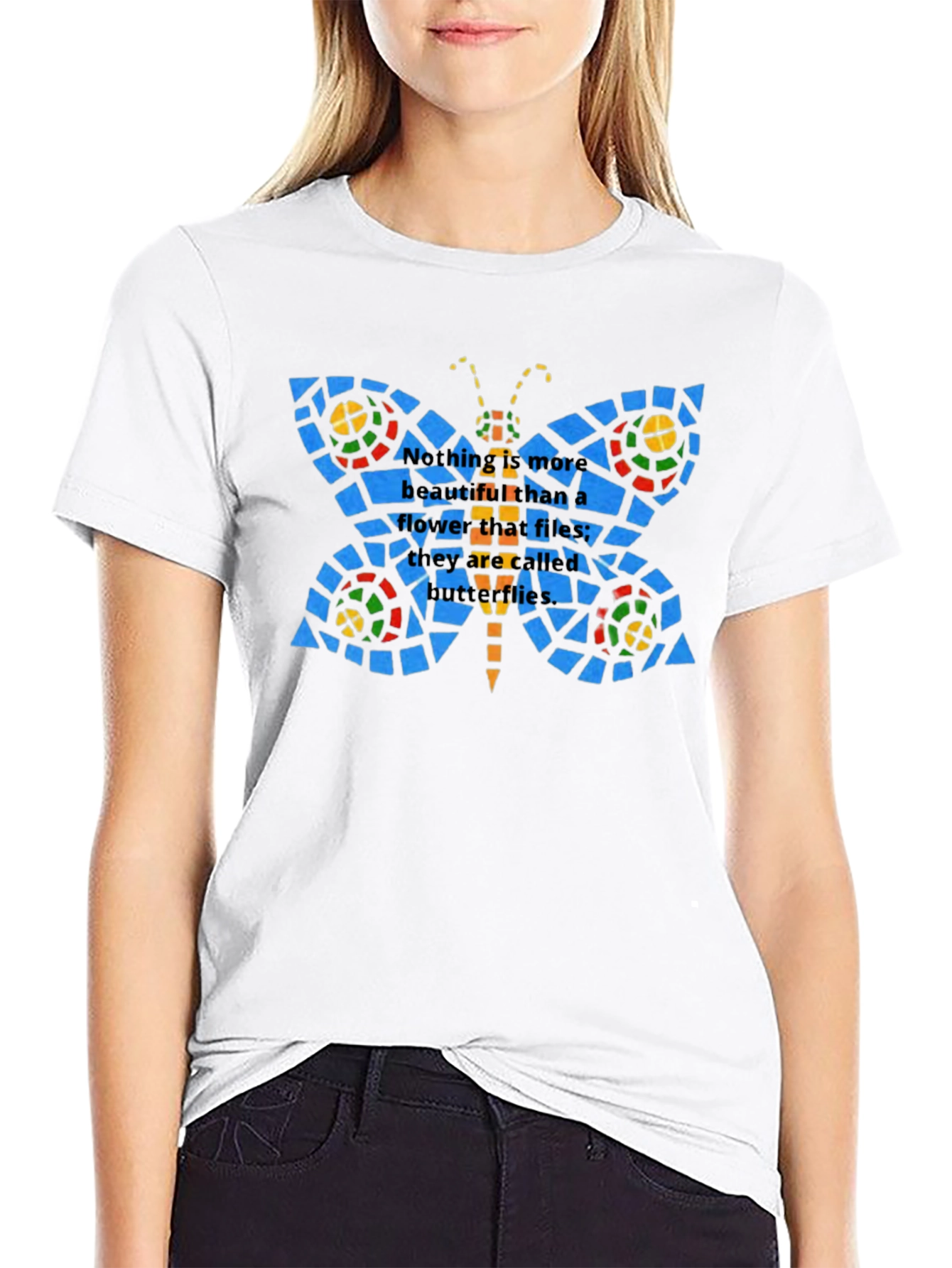 Butterfly Stained Glass Graphic T-Shirt
