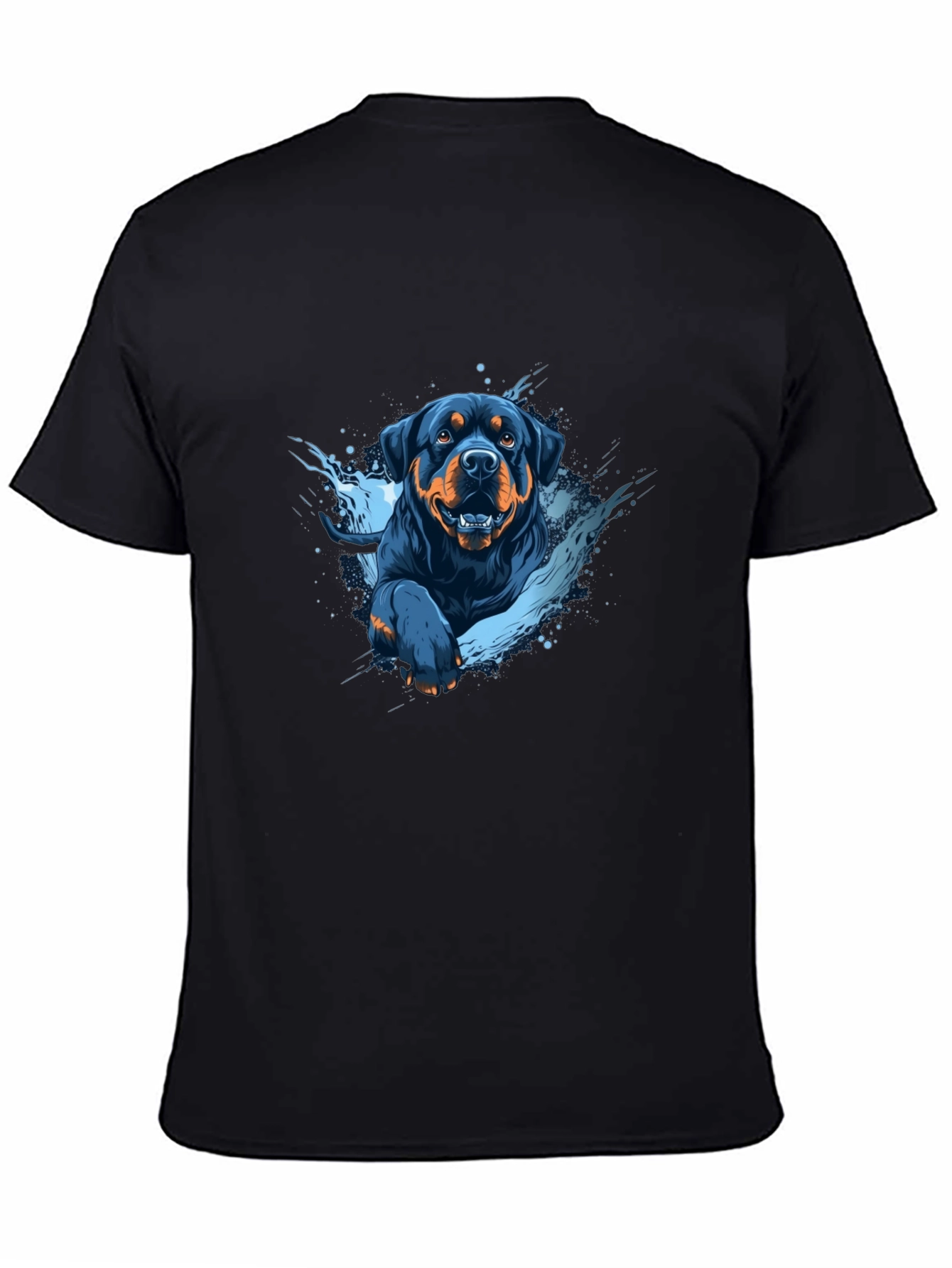 Rottweiler Dog Graphic T-Shirt - Mens Black Tee
