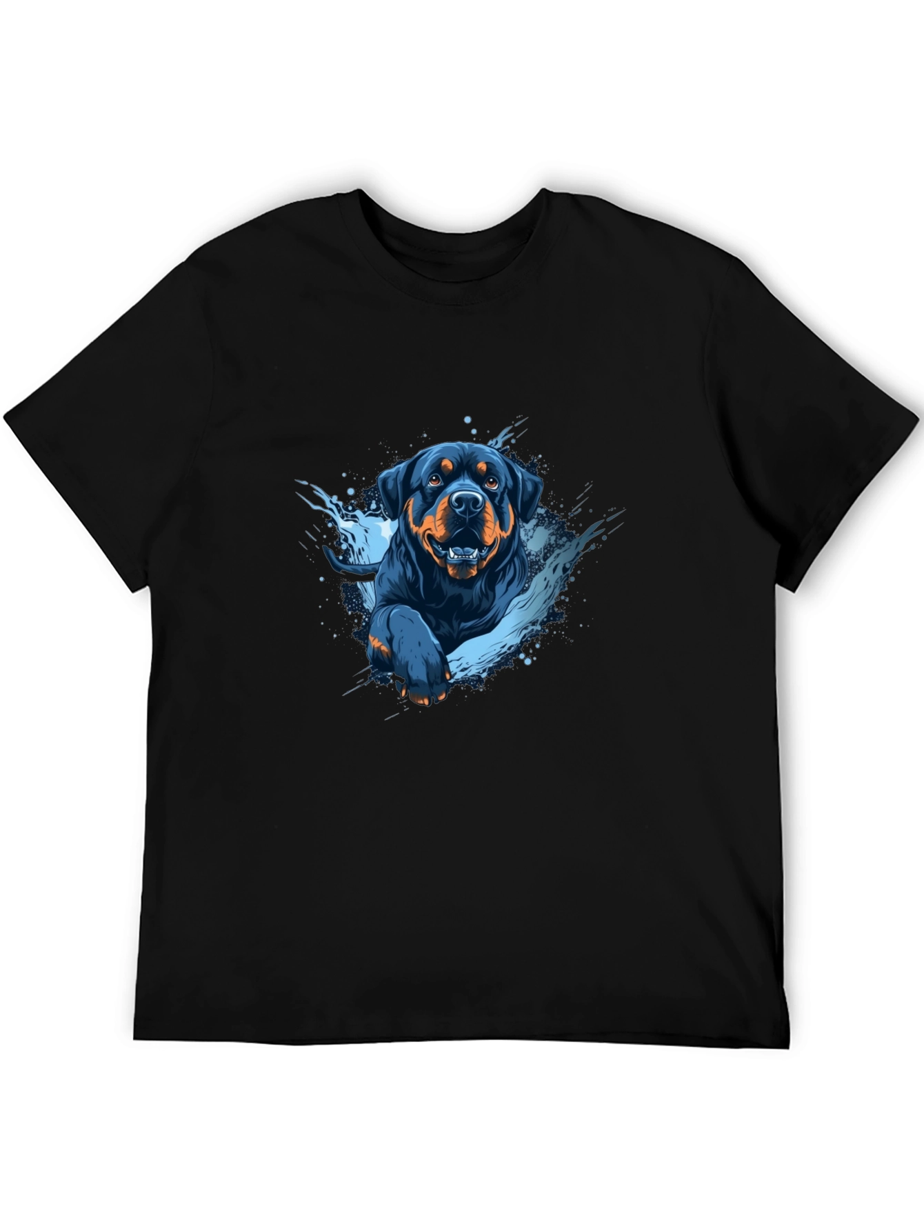 Rottweiler Dog Graphic T-Shirt - Mens Black Tee