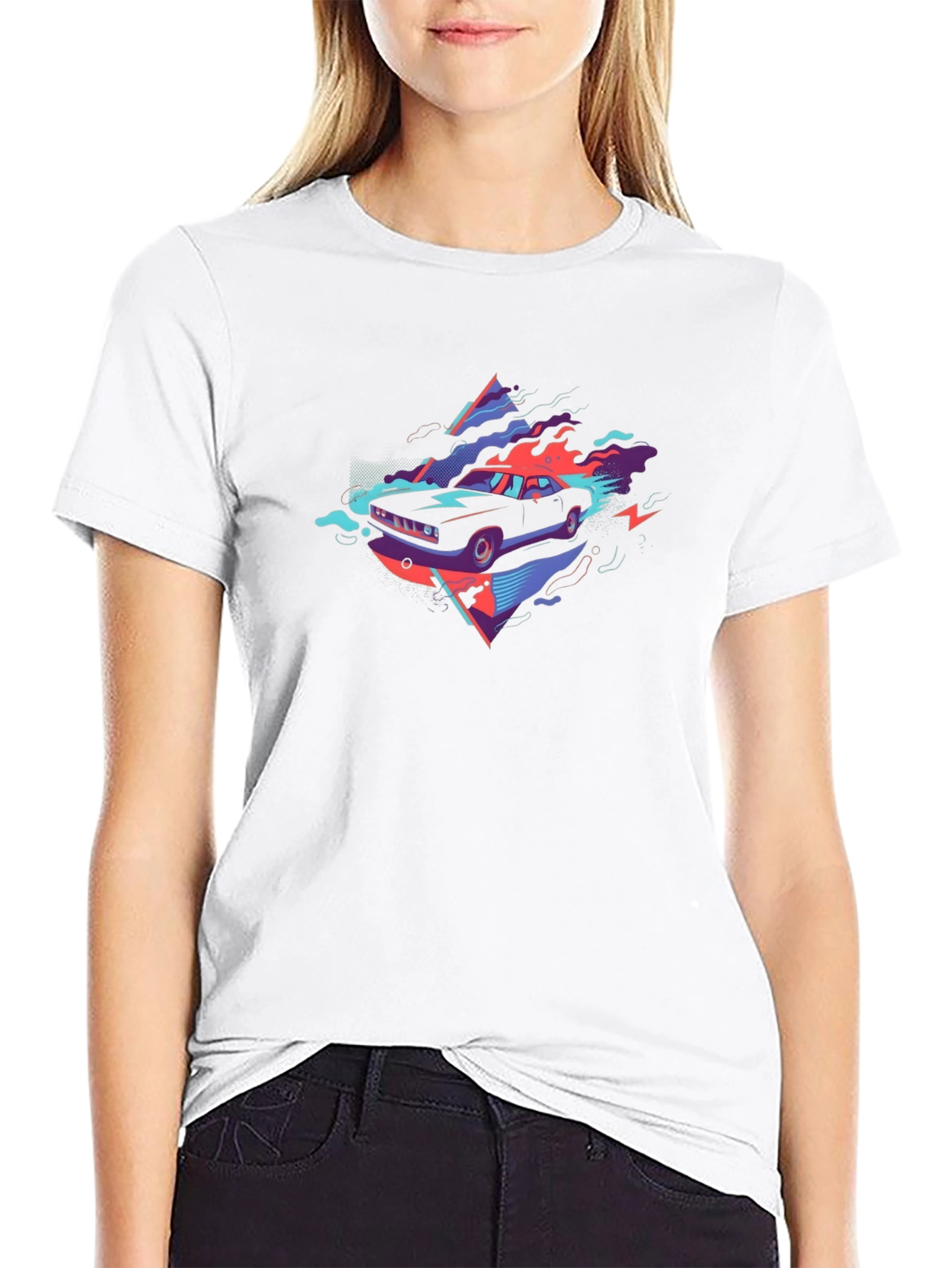 Retro Car Graphic Tee - Black