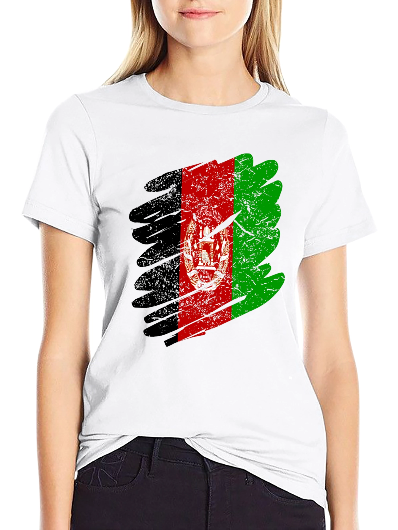 Afghanistan Flag Grunge Style T-Shirt