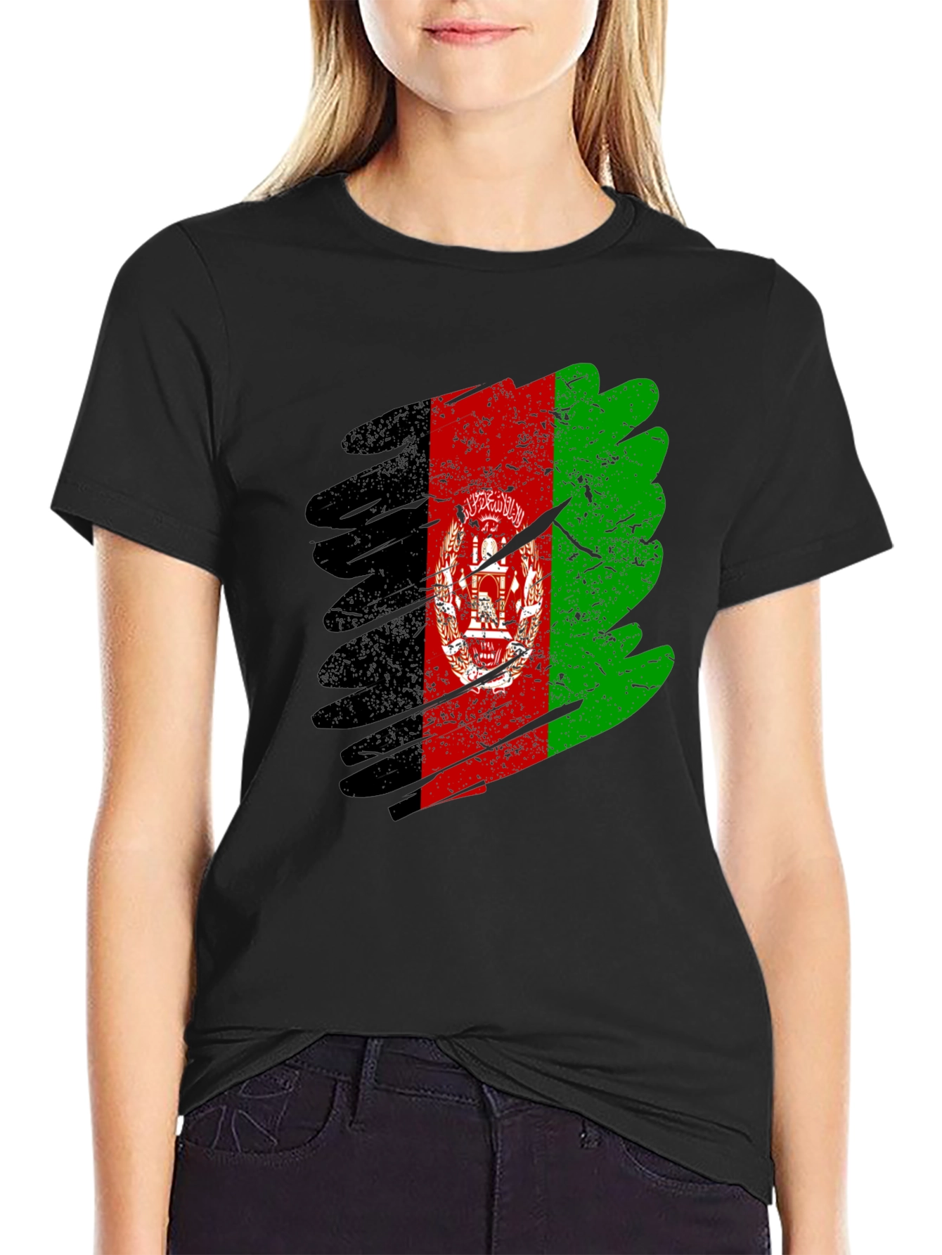 Afghanistan Flag Grunge Style T-Shirt