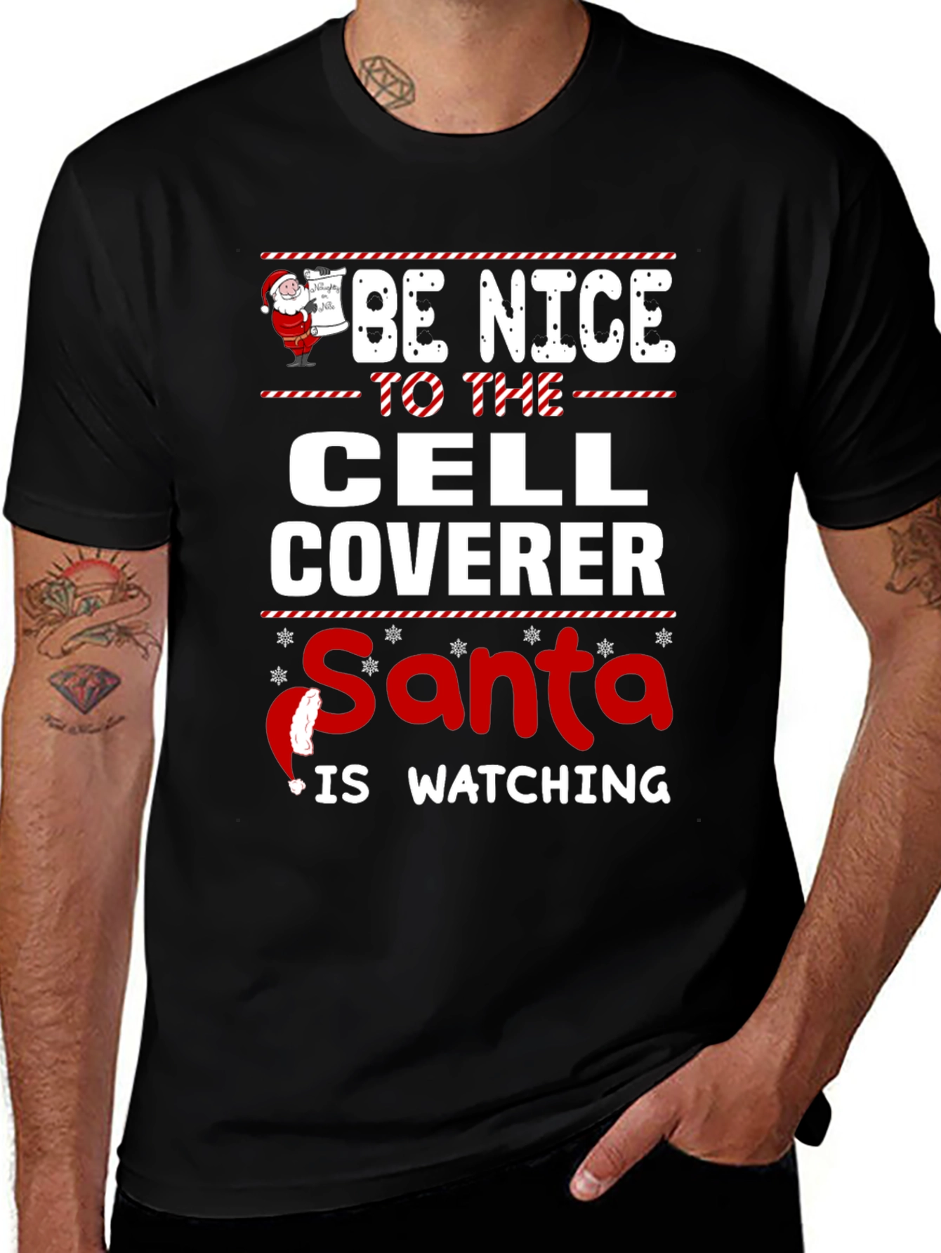 Funny Cell Coverer Christmas T-Shirt