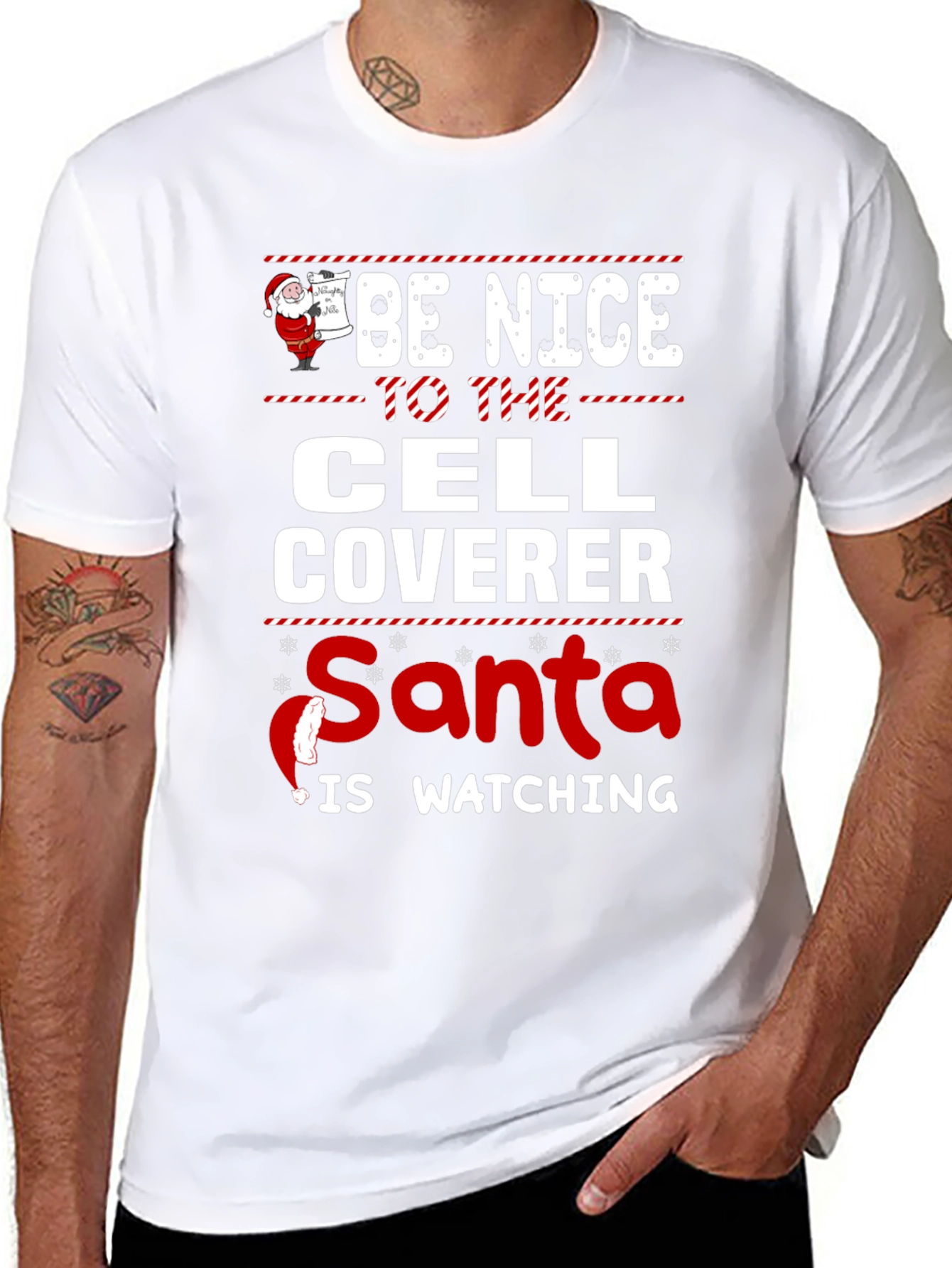 Funny Cell Coverer Christmas T-Shirt