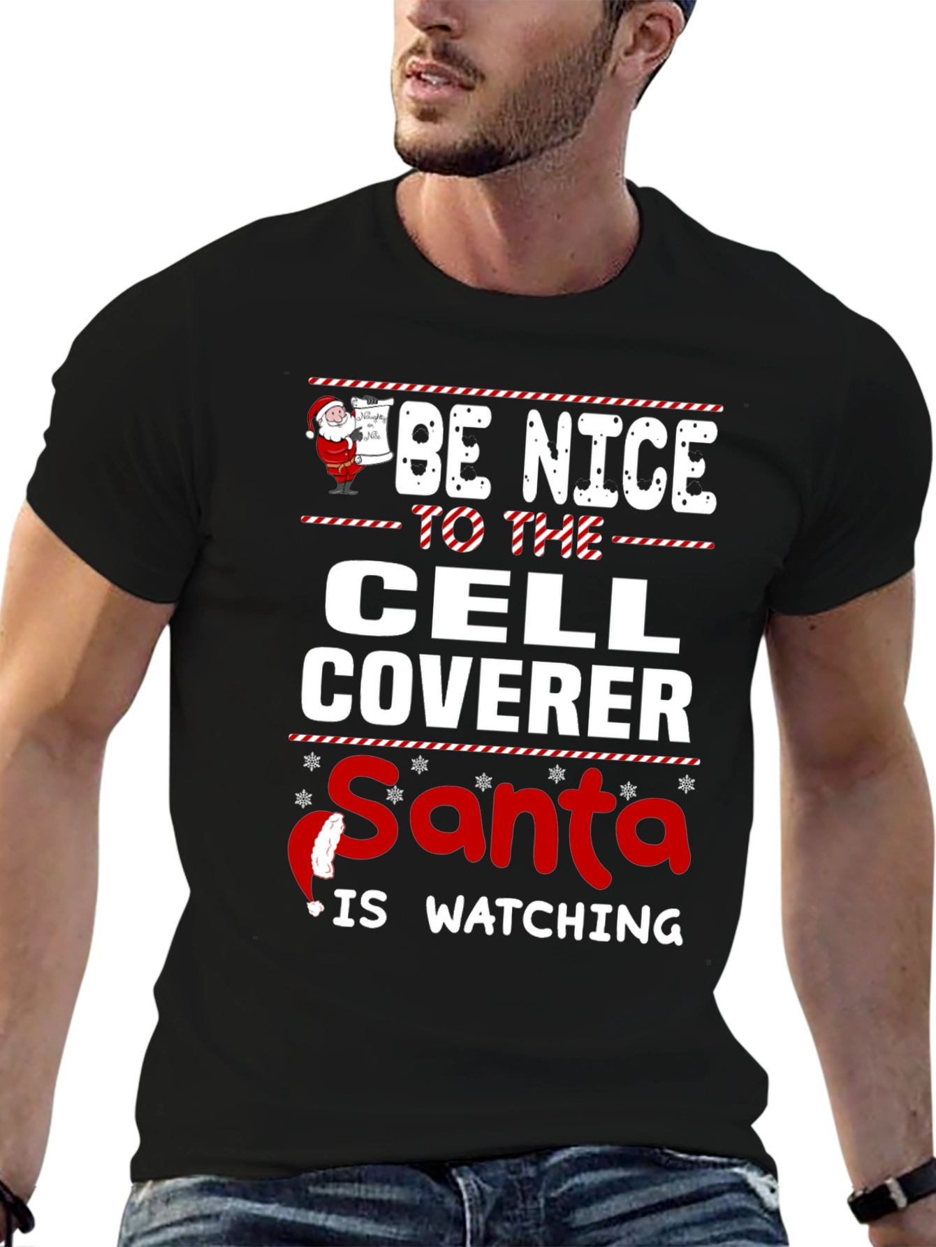 Funny Cell Coverer Christmas T-Shirt