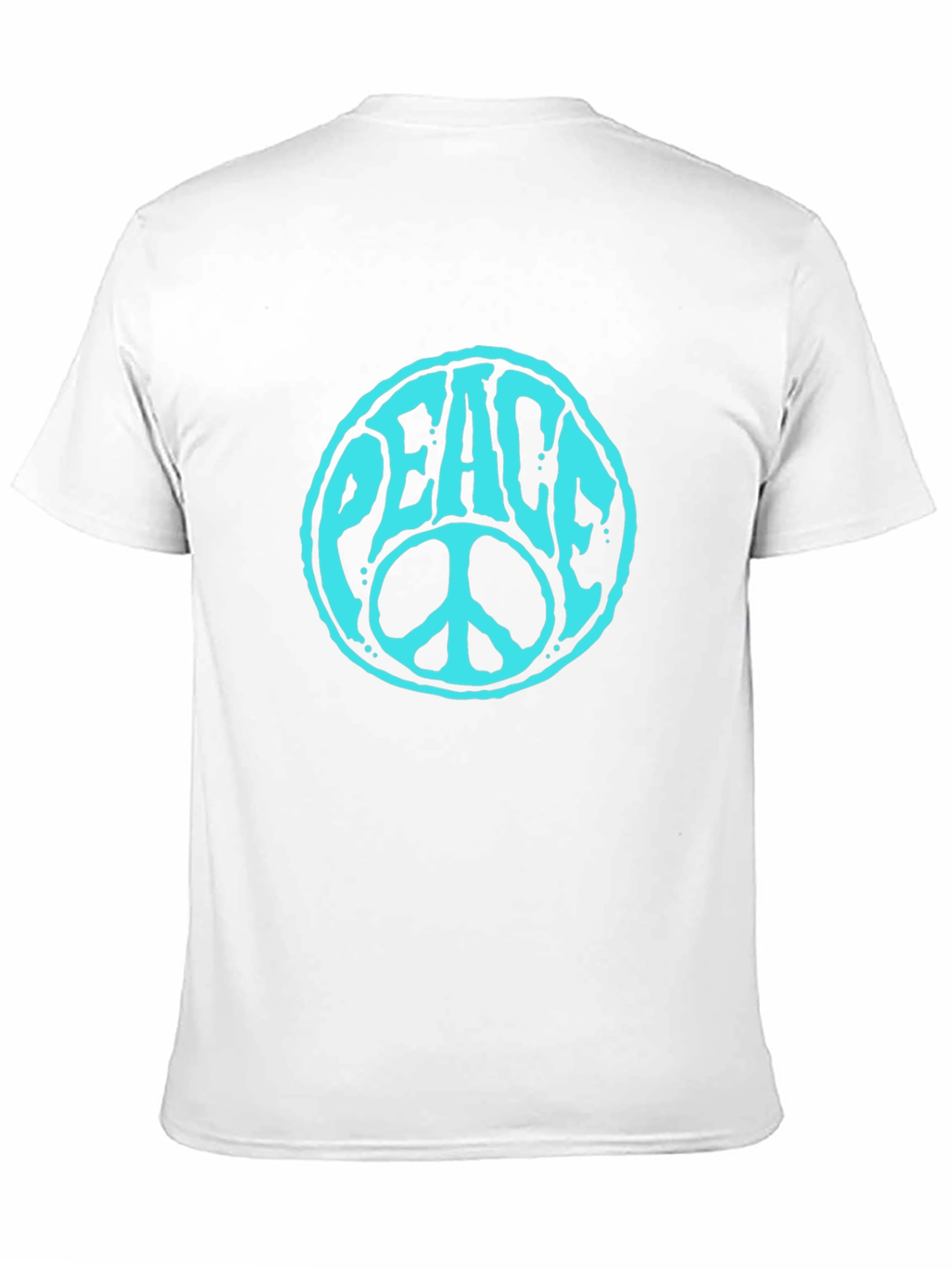 Peace Sign Graphic Tee - Black Cotton Casual T-Shirt