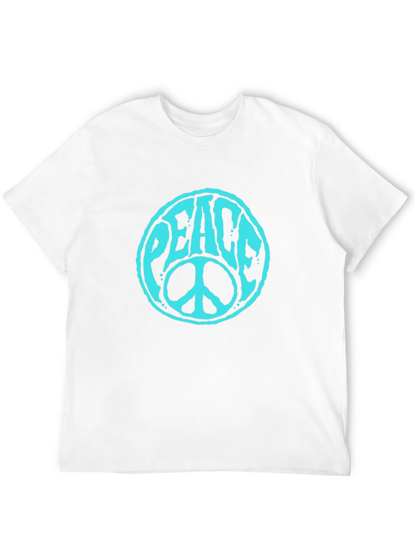 Peace Sign Graphic Tee - Black Cotton Casual T-Shirt