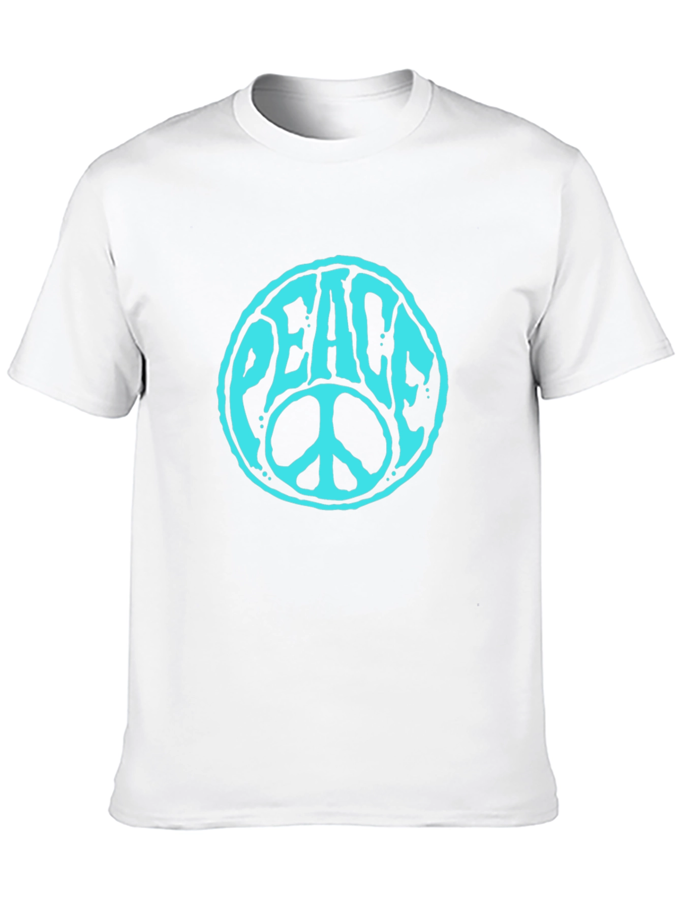 Peace Sign Graphic Tee - Black Cotton Casual T-Shirt