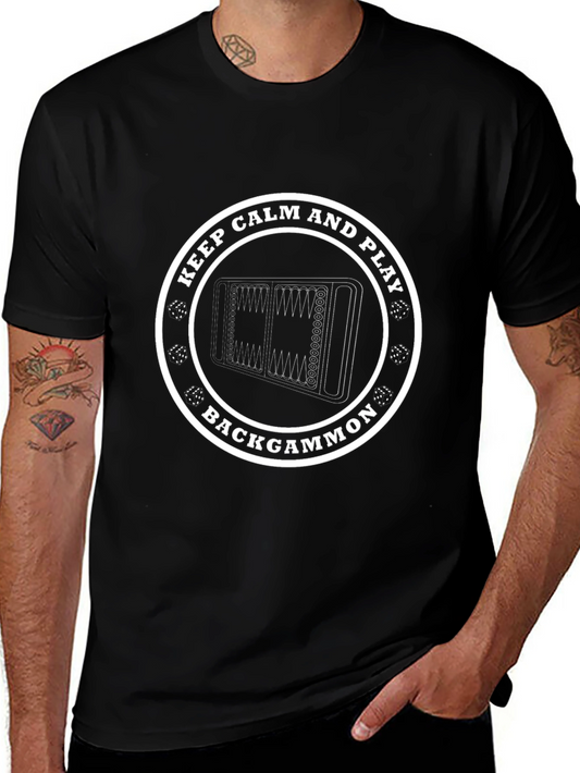 Keep Calm and Play Backgammon Graphic T-Shirt