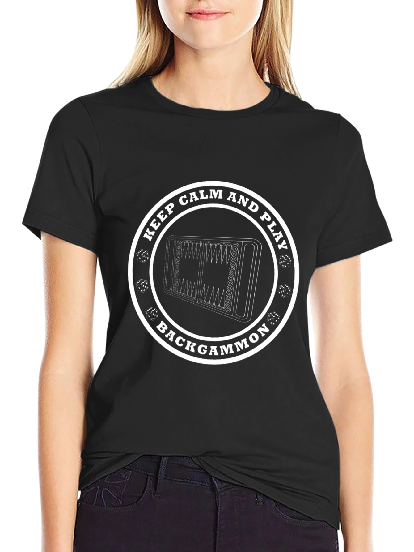 Keep Calm and Play Backgammon Graphic T-Shirt