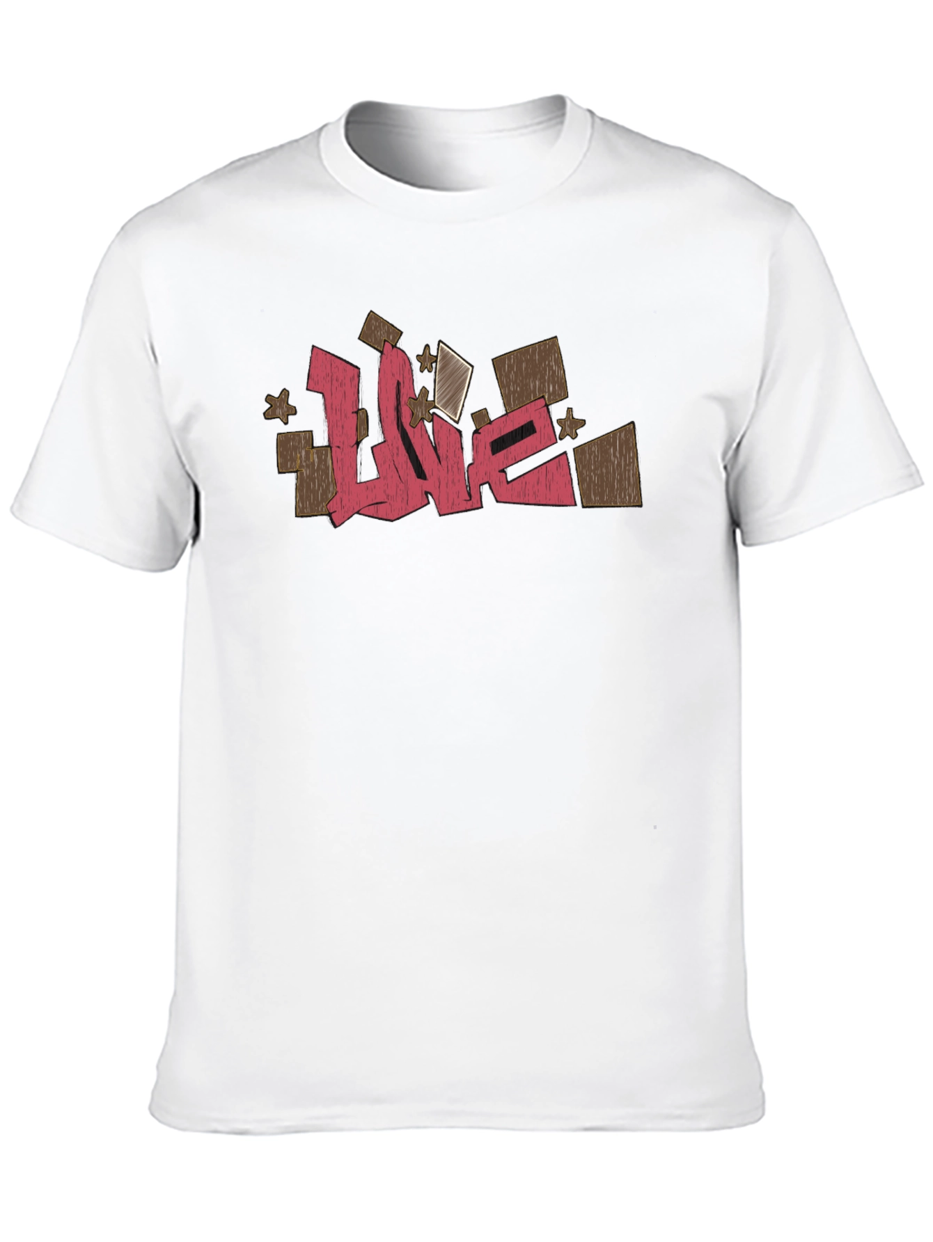 Graffiti-Style Love Graphic Black T-Shirt