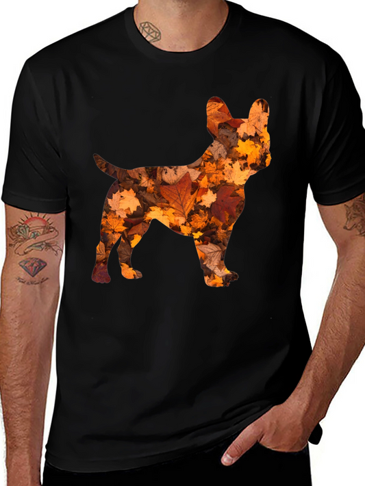 Fall Leaf Dog Silhouette T-Shirt