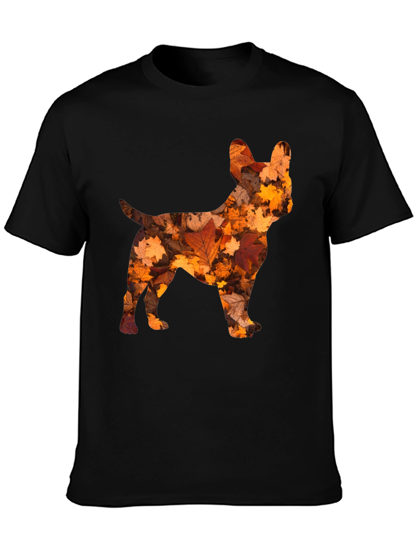 Fall Leaf Dog Silhouette T-Shirt