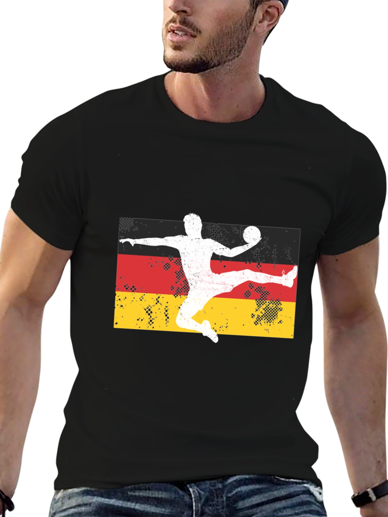 Germany Handball Player Black T-Shirt